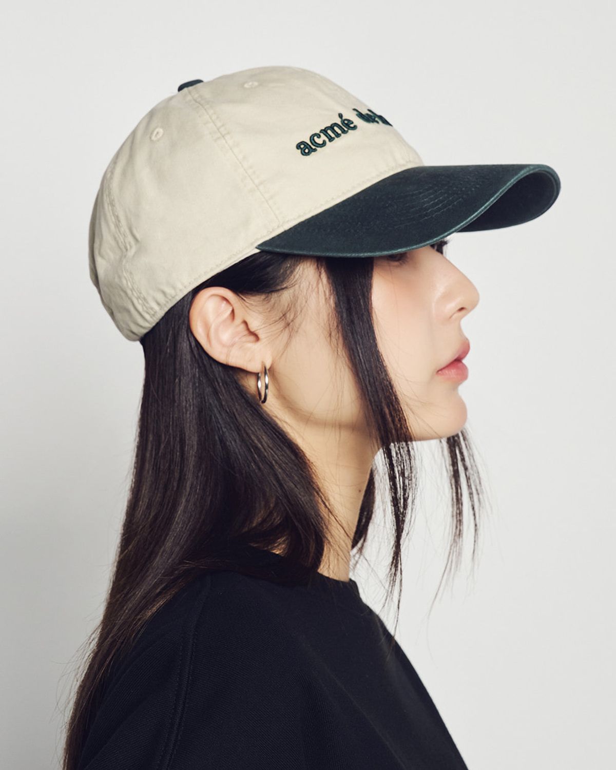 아크메드라비(ACME DE LA VIE) TWO TONE PEAK WASHED BALL CAP