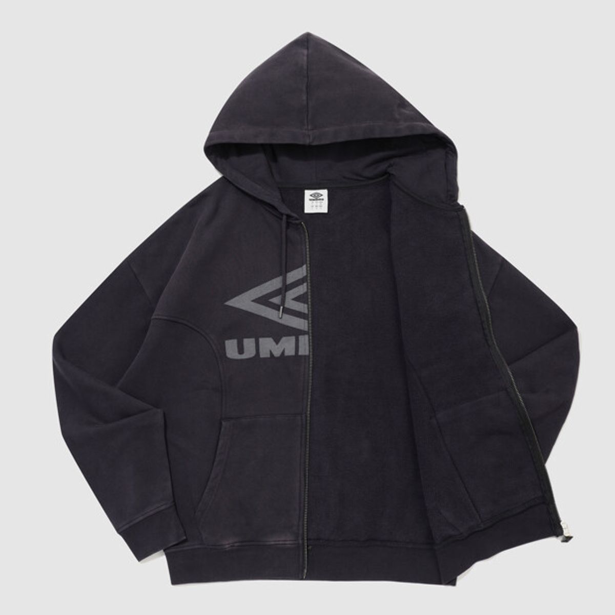 엄브로(UMBRO) NQ 워시드 후드 집업 챠콜 UR411CFTO1