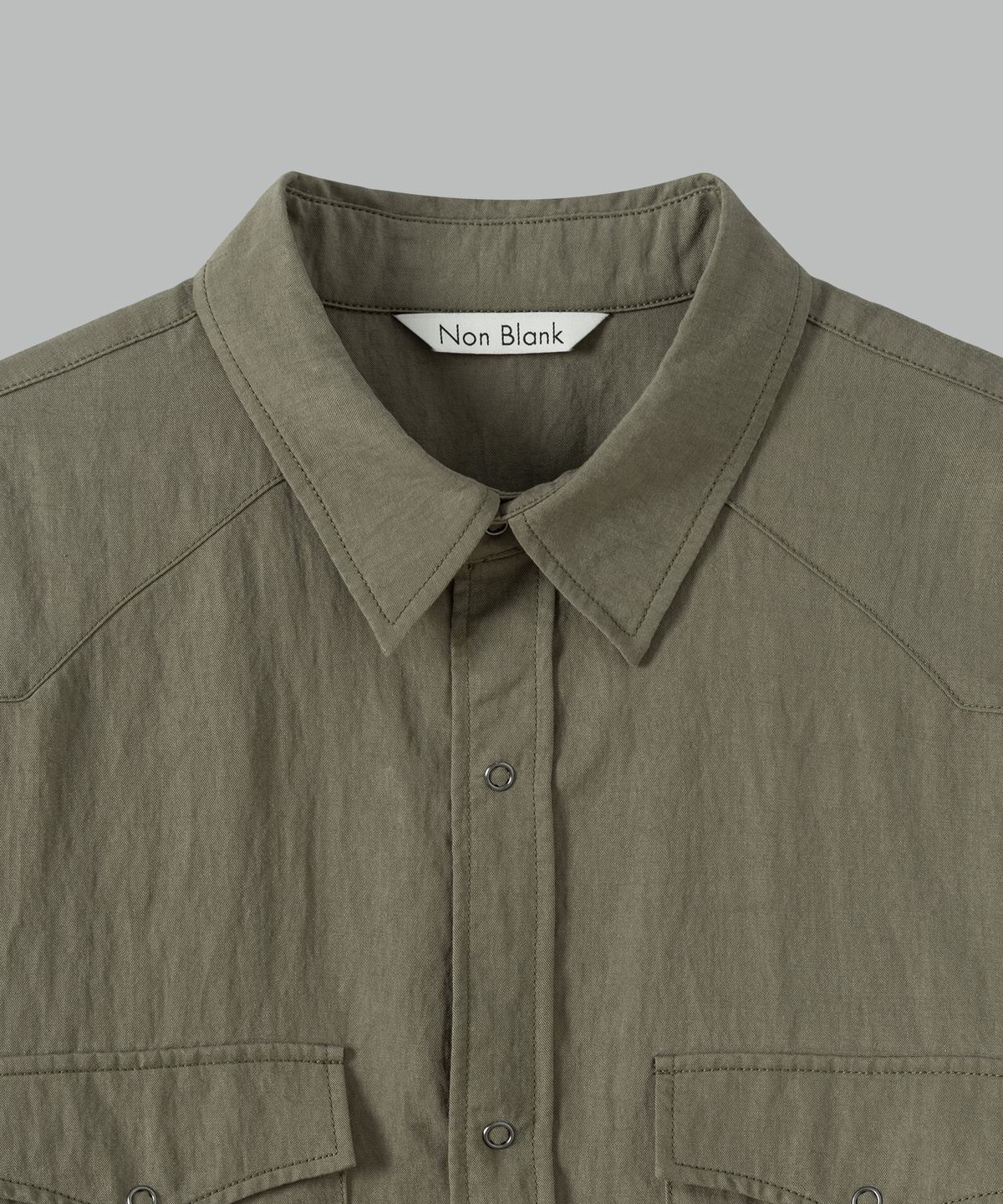 넌블랭크(NONBLANK) 워시드 웨스턴 LS 셔츠_SAND GREY