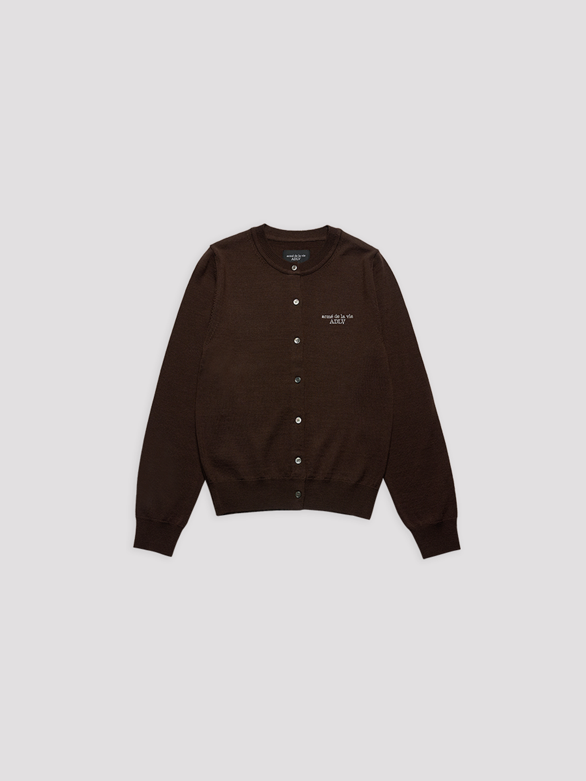 아크메드라비(ACME DE LA VIE) WOMAN CREW NECK BASIC LOGO CARDIGAN