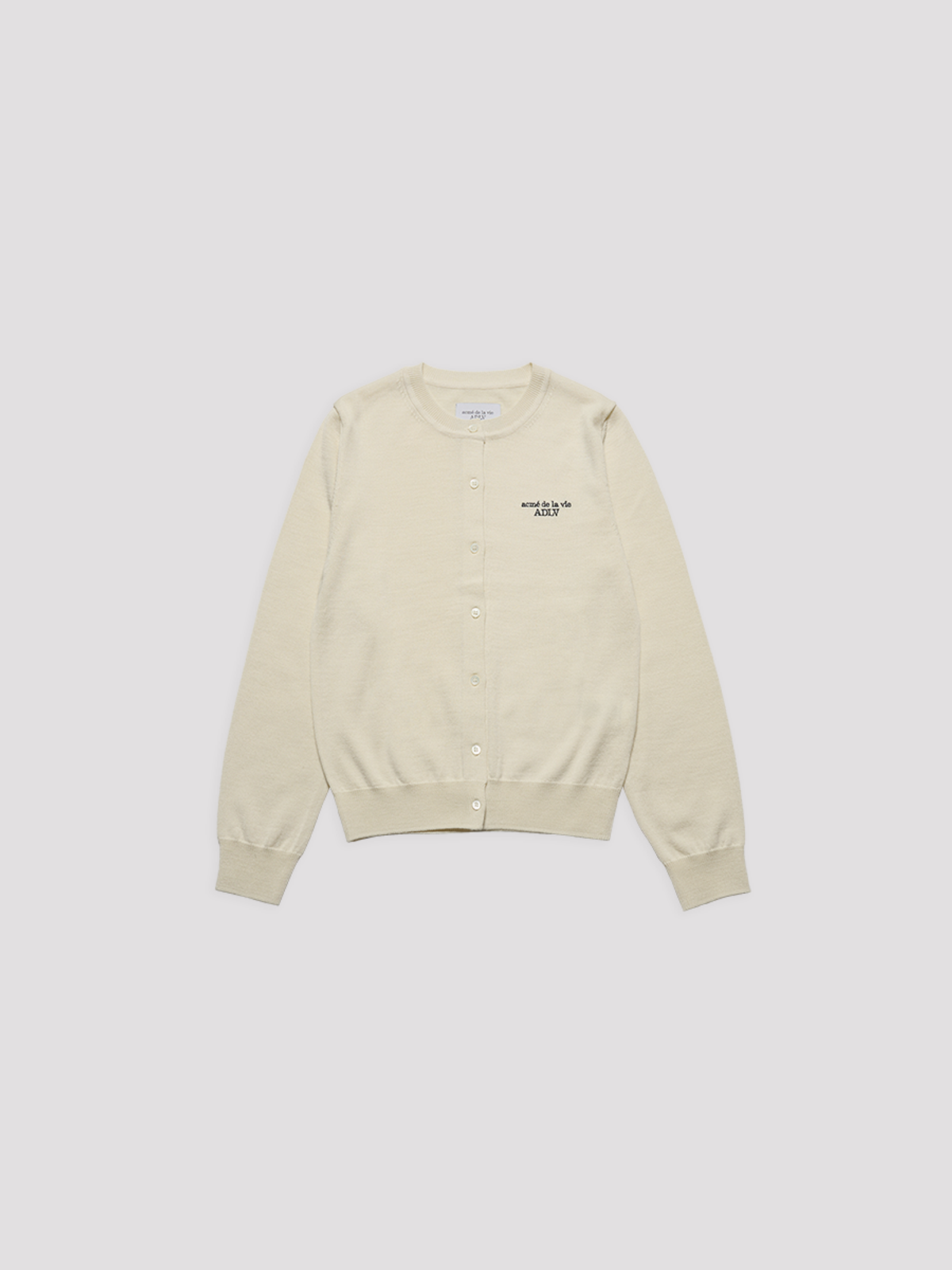 아크메드라비(ACME DE LA VIE) WOMAN CREW NECK BASIC LOGO CARDIGAN