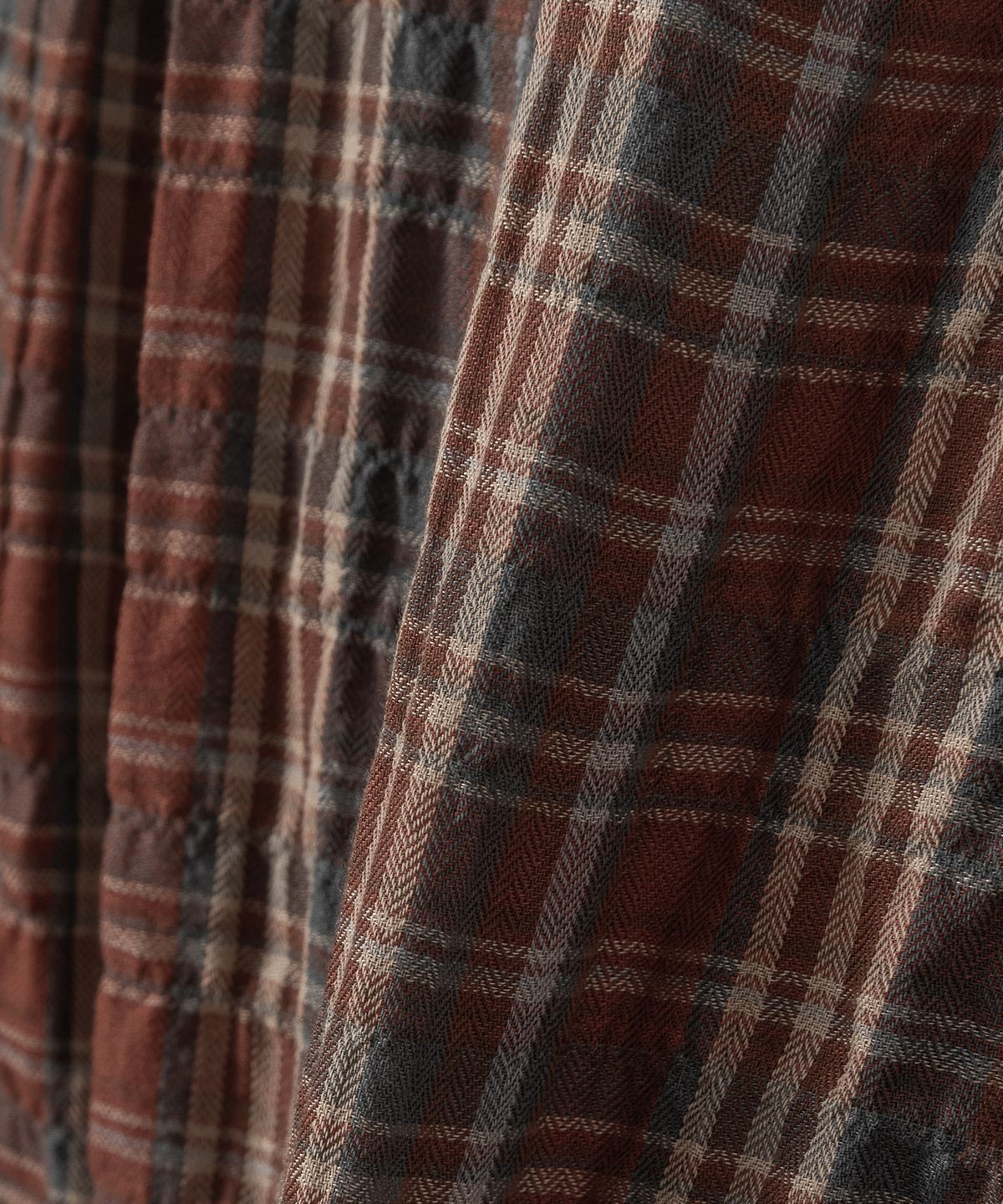 넌블랭크(NONBLANK) 범피 서페이스 체크 LS 셔츠_VINTAGE RED