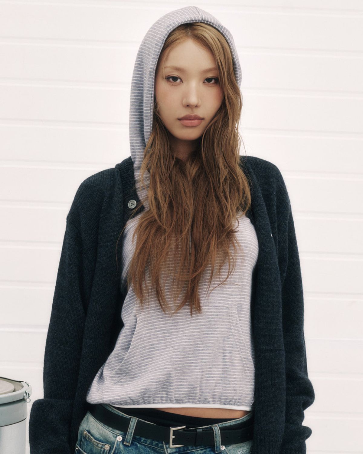 아크메드라비(ACME DE LA VIE) SOLID CREW NECK BASIC CARDIGAN