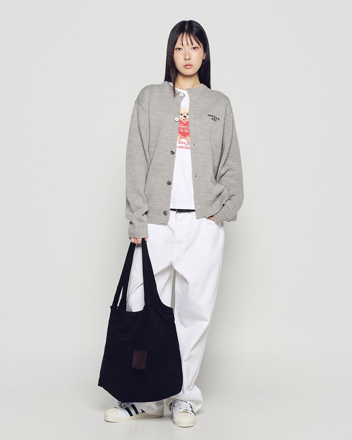 아크메드라비(ACME DE LA VIE) SOLID CREW NECK BASIC CARDIGAN