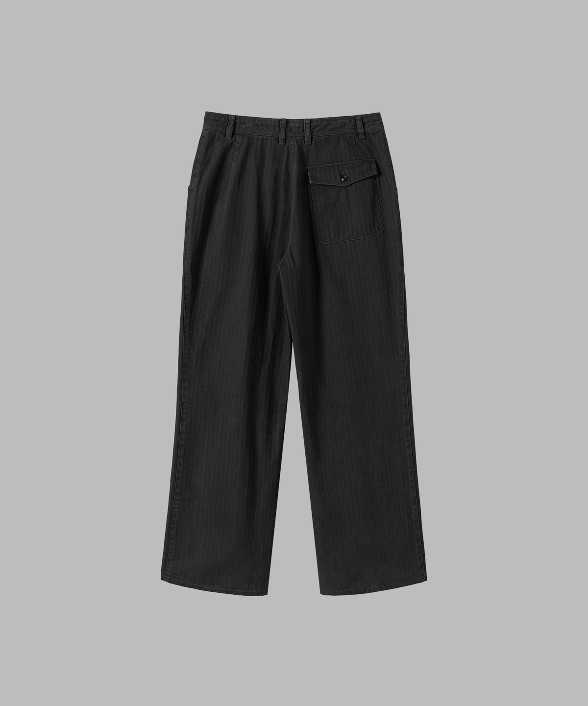 넌블랭크(NONBLANK) 루즈 와이드 HBT 퍼티그 팬츠_DARK GREY