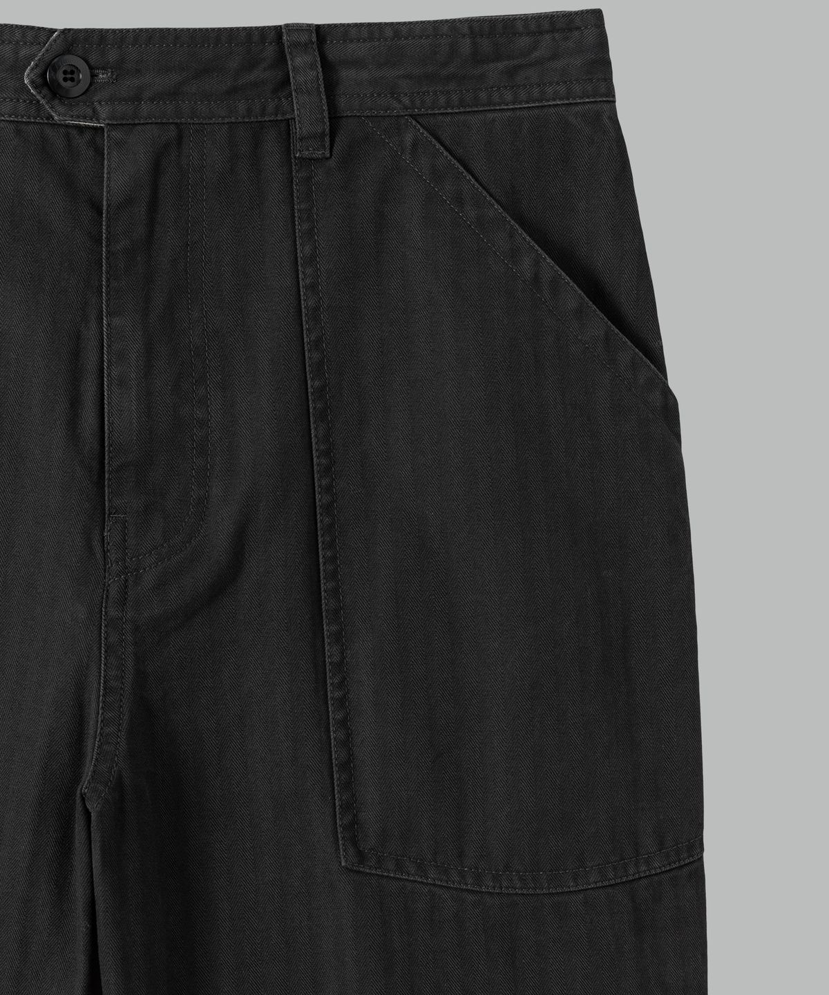 넌블랭크(NONBLANK) 루즈 와이드 HBT 퍼티그 팬츠_DARK GREY