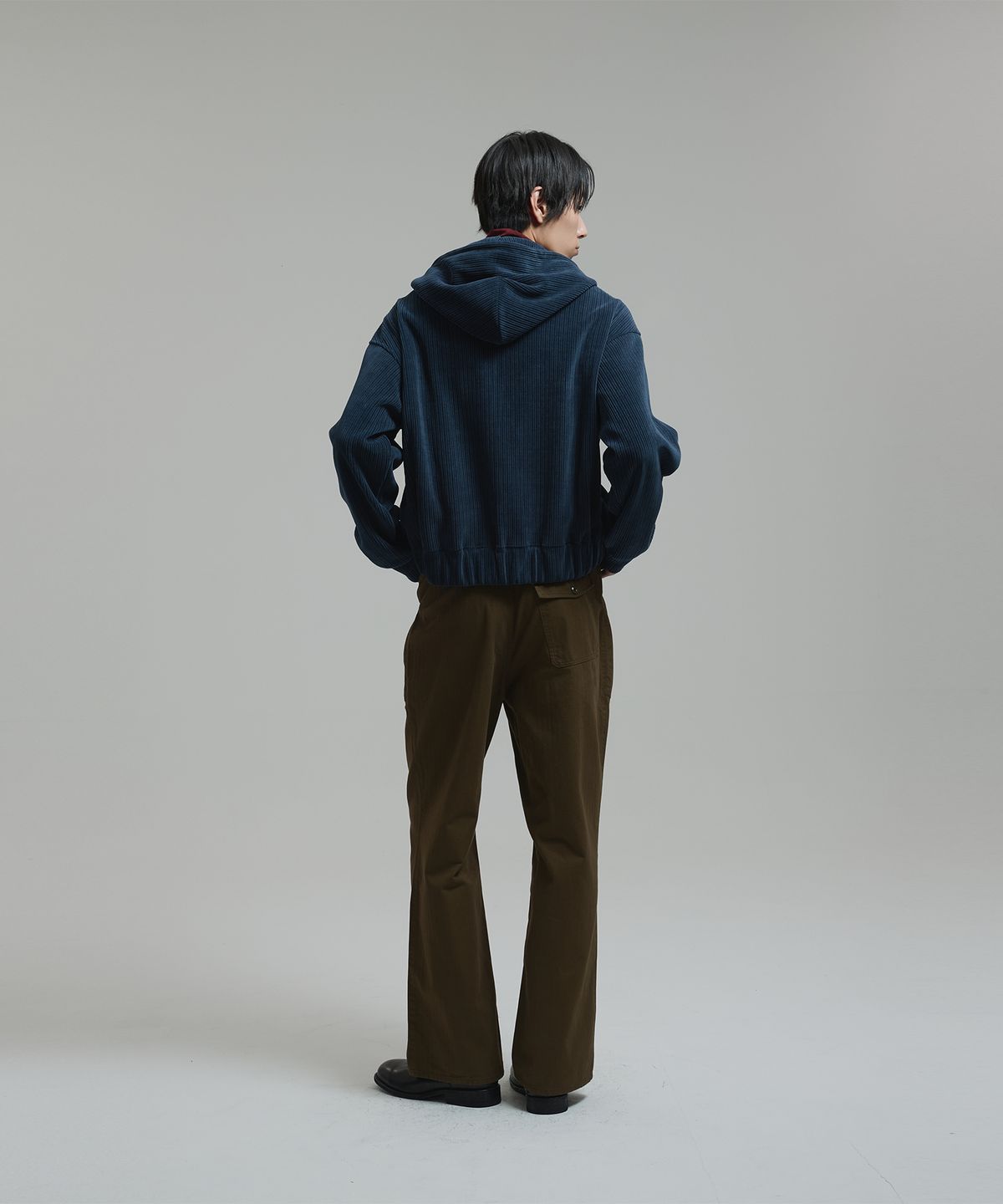넌블랭크(NONBLANK) 루즈 와이드 HBT 퍼티그 팬츠_LIGHT BROWN