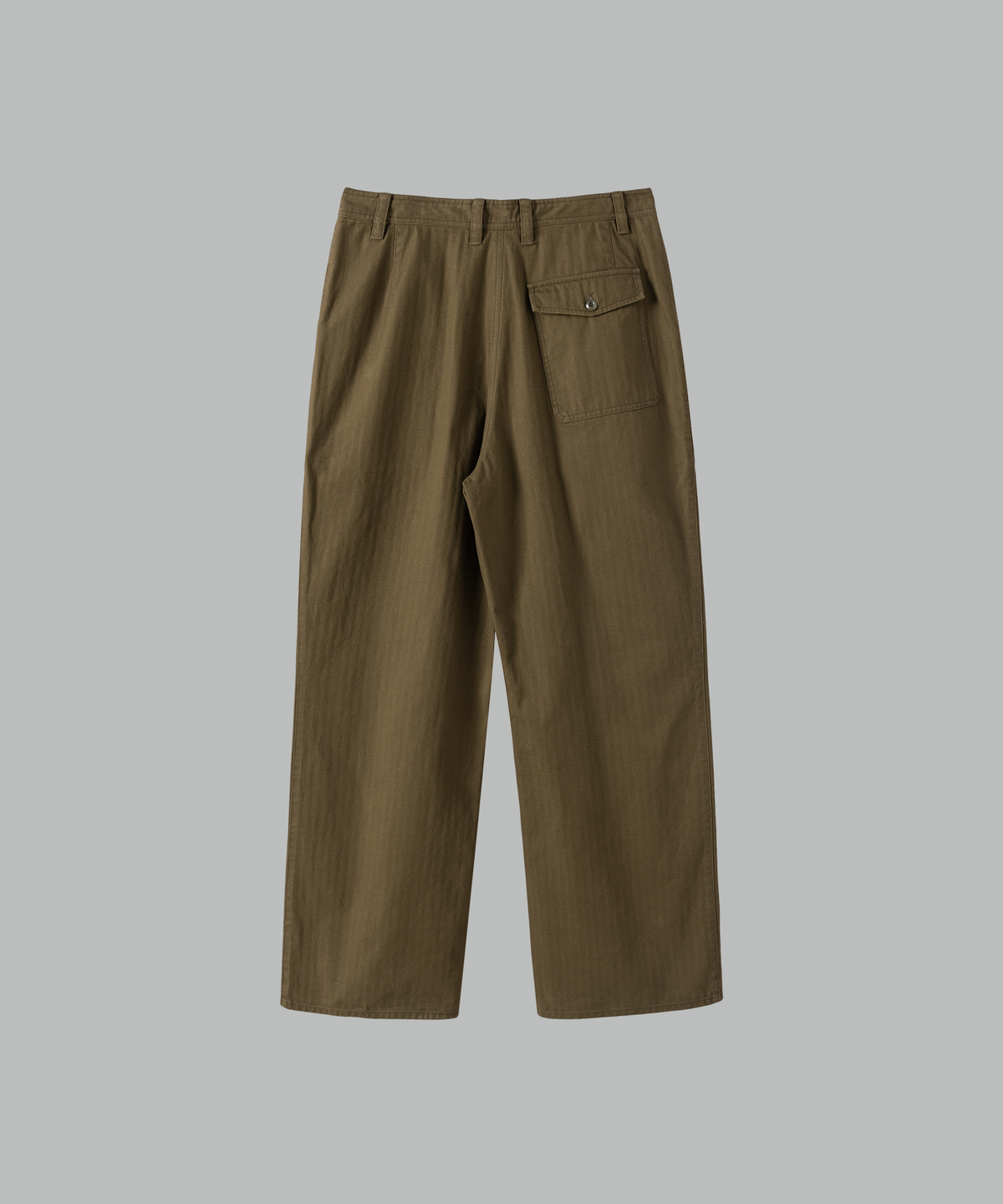 넌블랭크(NONBLANK) 루즈 와이드 HBT 퍼티그 팬츠_LIGHT BROWN