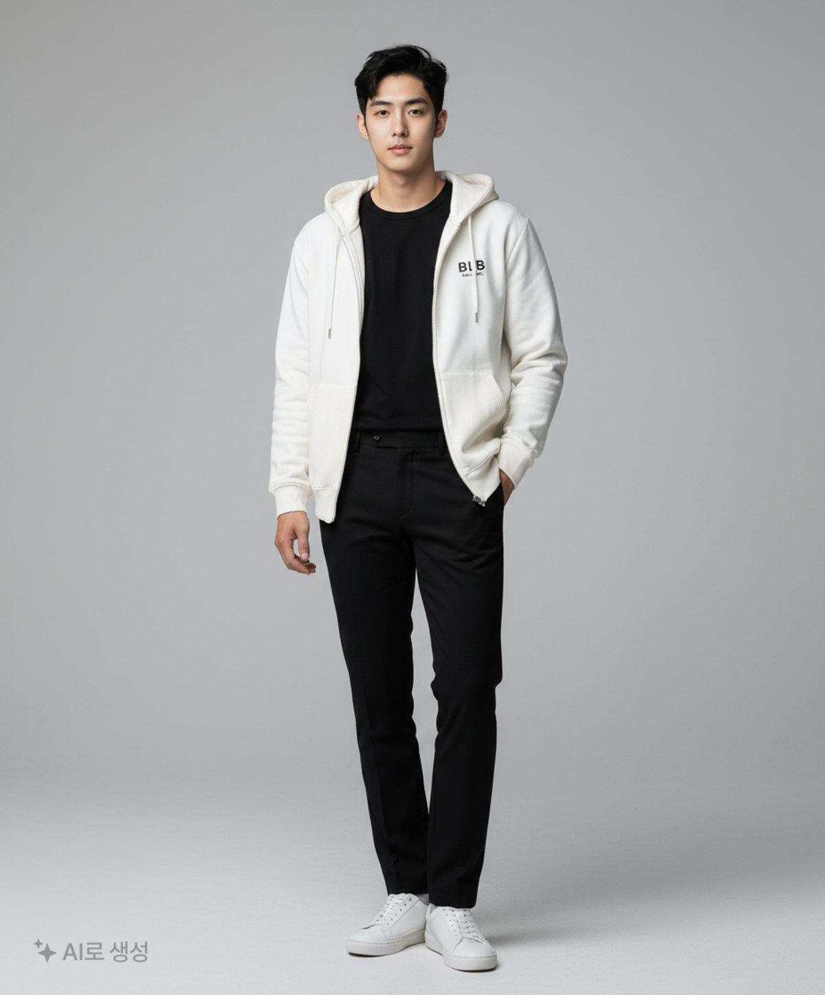 베이직라벨(BASIC LABEL) 후드 집업 XL