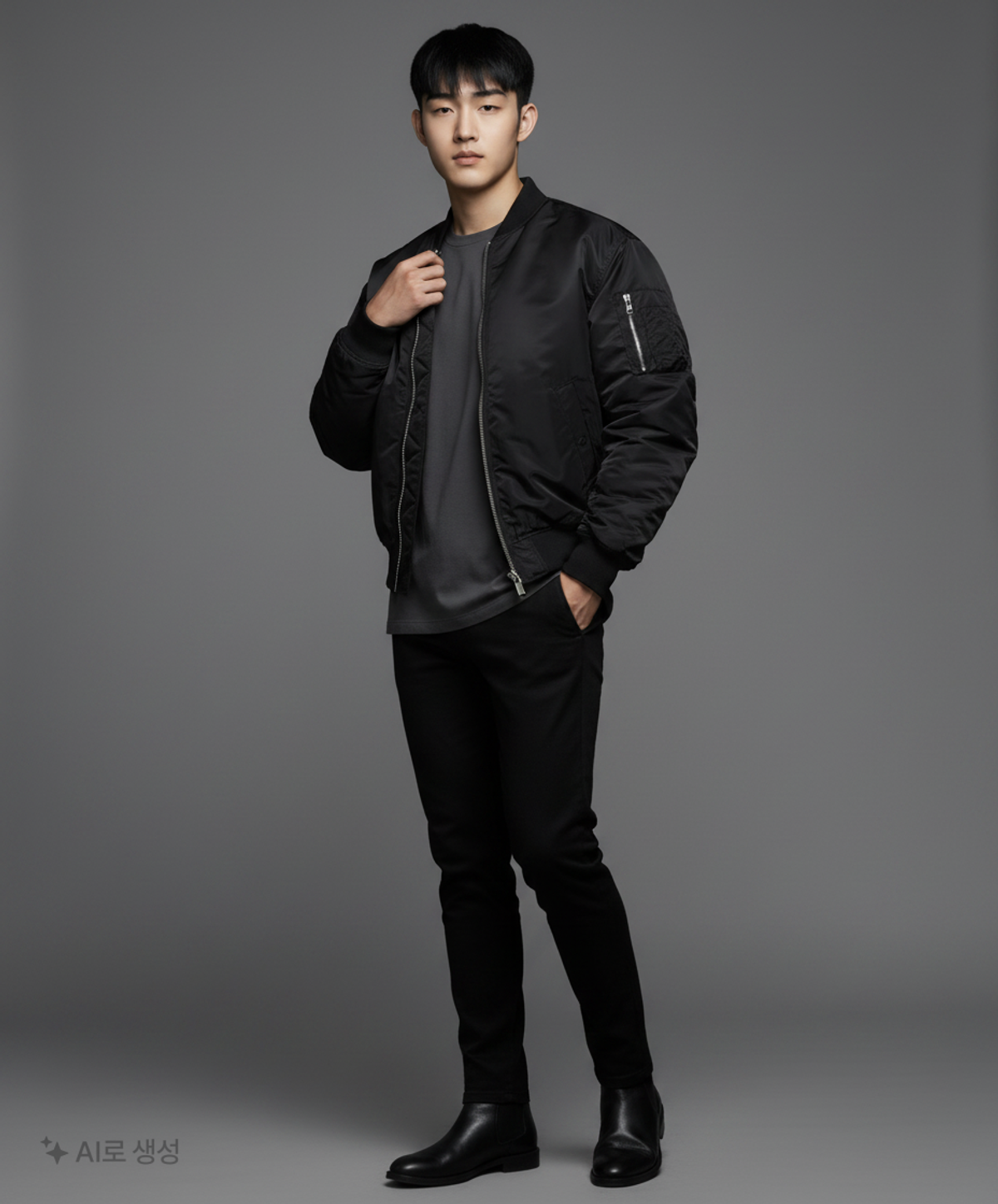 무신사 스탠다드(MUSINSA STANDARD) 오버사이즈 MA-1 보머 재킷 [블랙] XXL