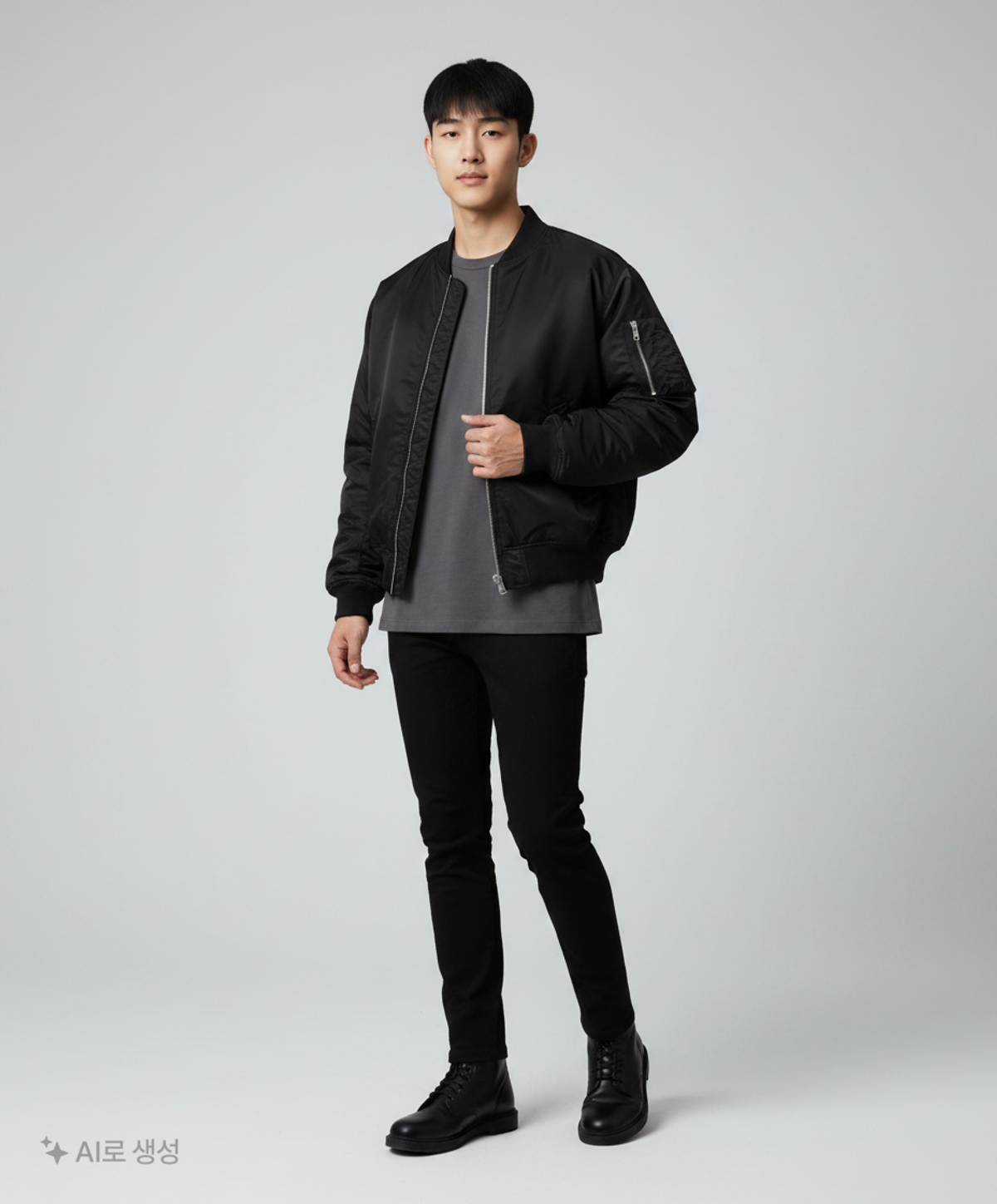 무신사 스탠다드(MUSINSA STANDARD) 오버사이즈 MA-1 보머 재킷 [블랙] XXL