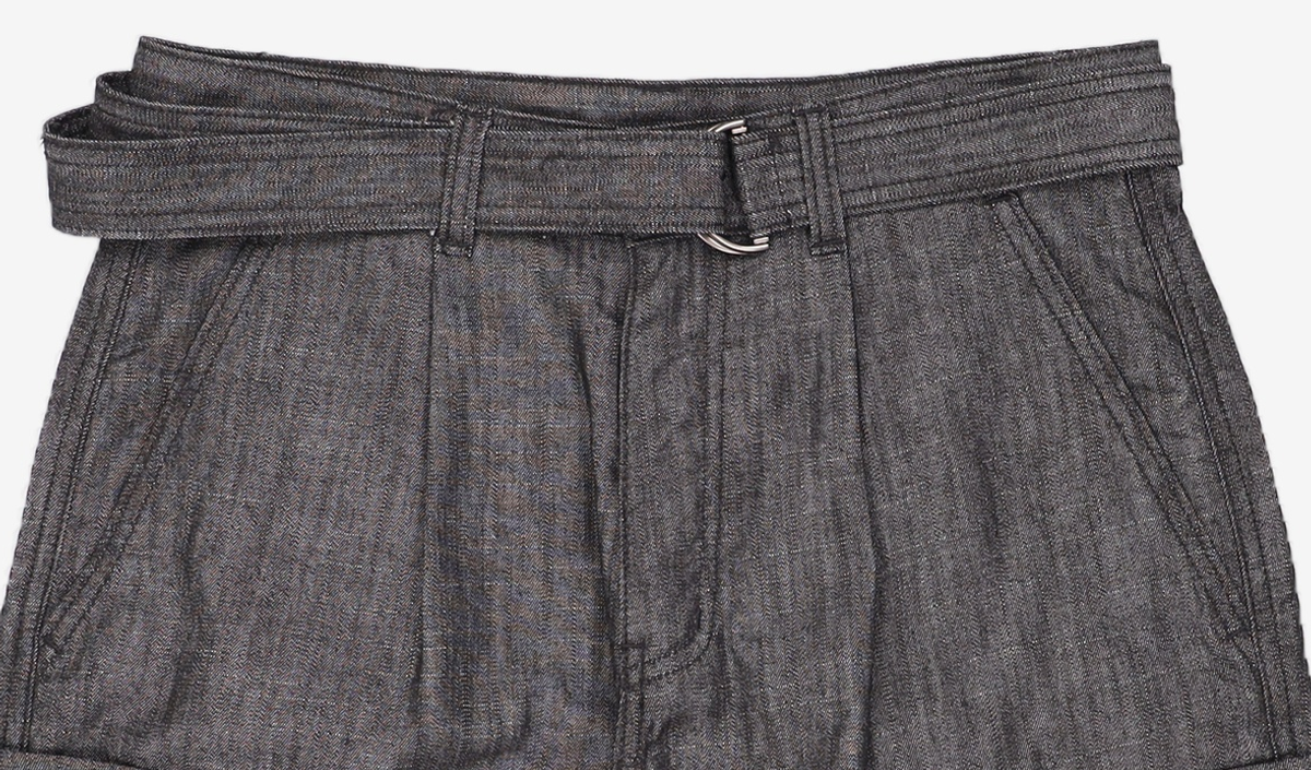 프리즘웍스(FRIZMWORKS) BELTED DENIM SHORTS _ BLACK S