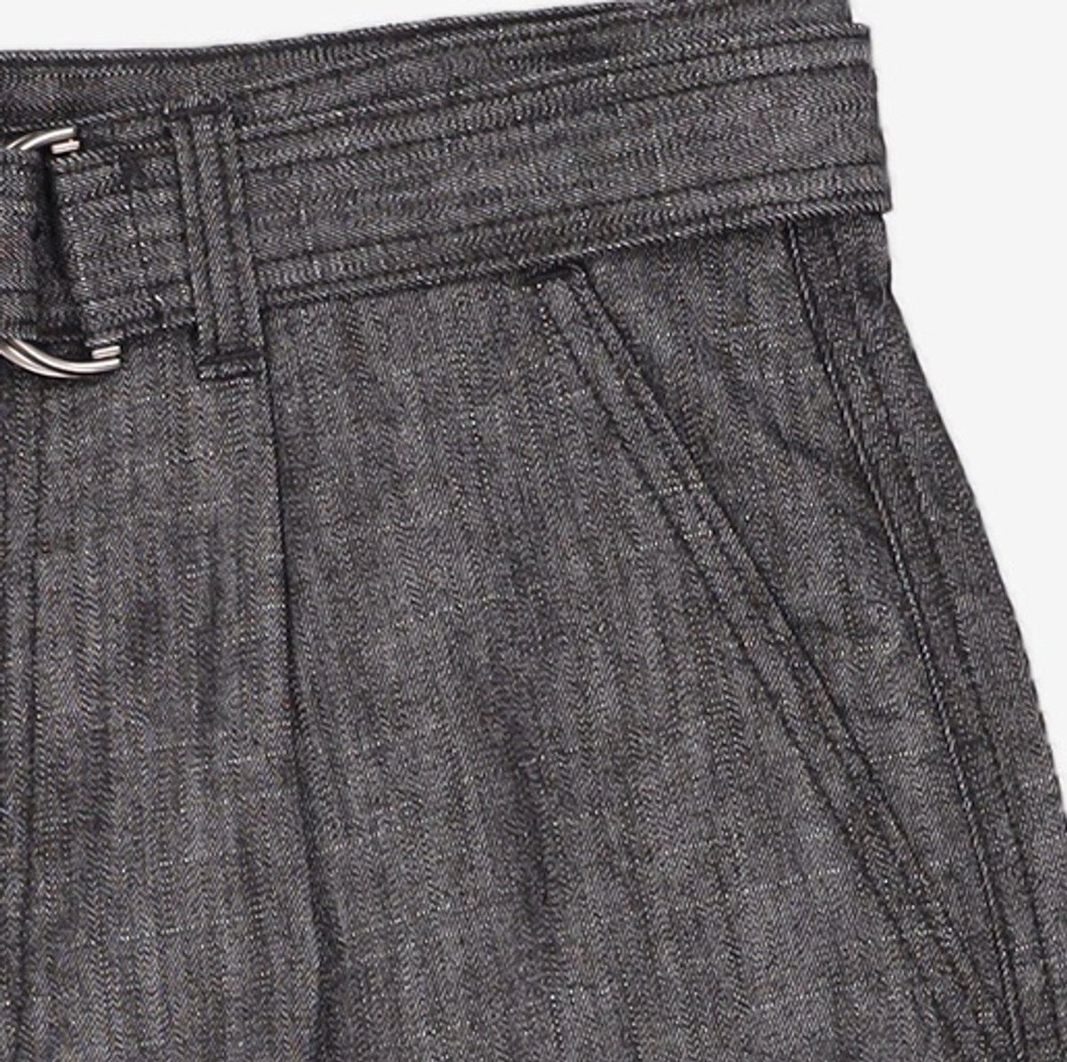 프리즘웍스(FRIZMWORKS) BELTED DENIM SHORTS _ BLACK S