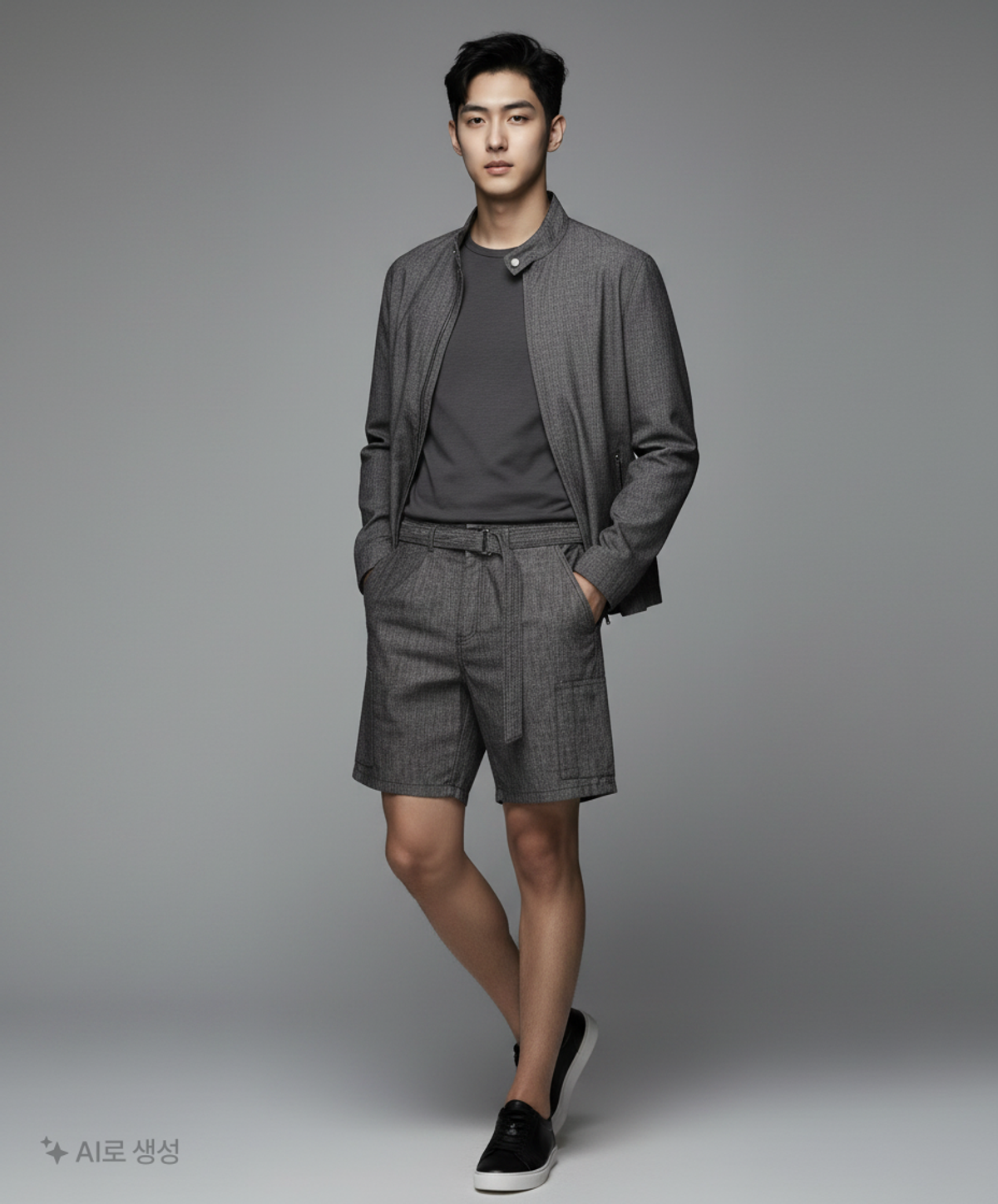 프리즘웍스(FRIZMWORKS) BELTED DENIM SHORTS _ BLACK S