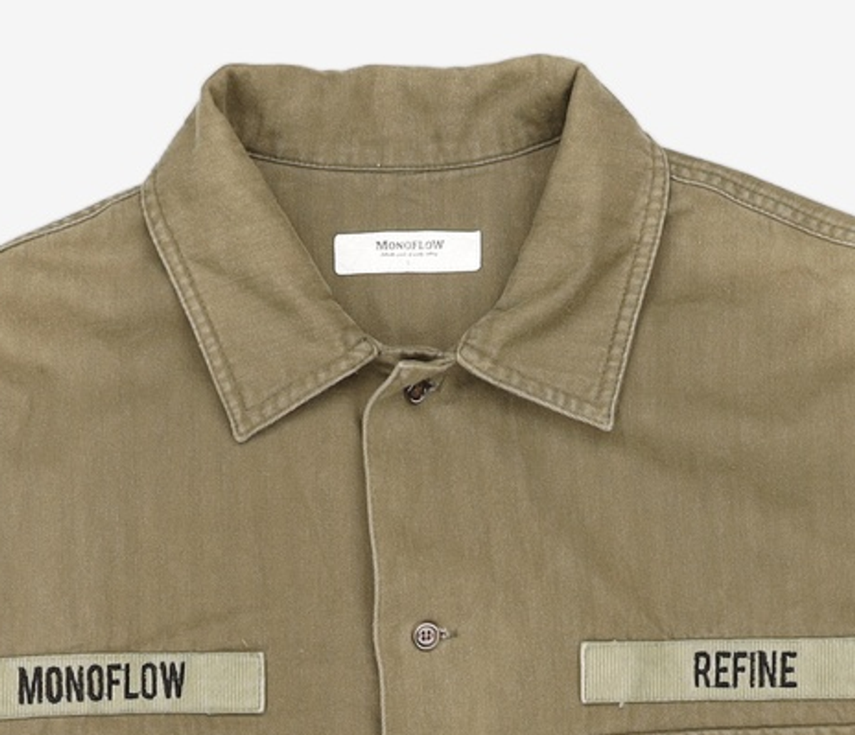 모노플로우(MONOFLOW) 와펜 패치 셔츠 WAPPEN PATCH SHIRTS(2컬러) L