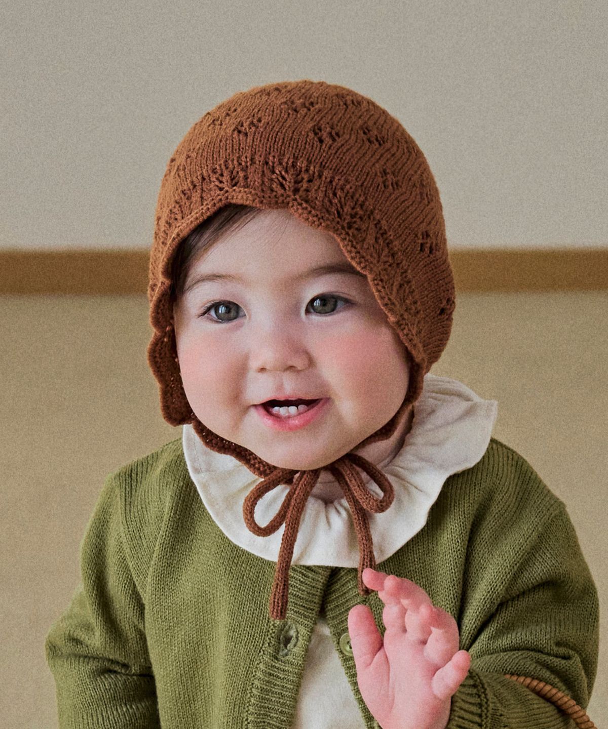 해피프린스(HAPPY PRINCE) 리브 니트 아기 보넷