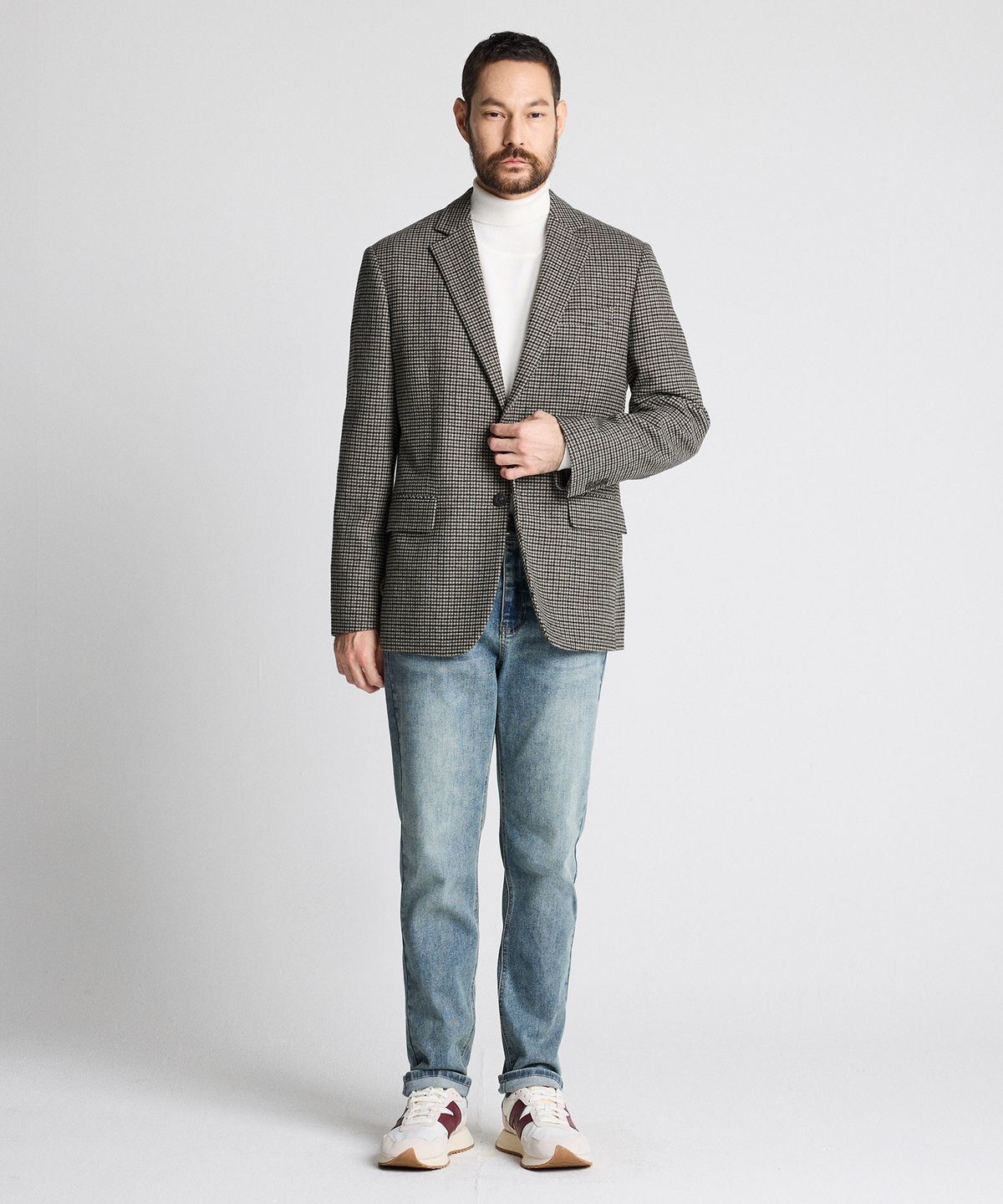에스티코(STCO) DIEMS Hounds-tooth Wool Jacket_카키 (클래식핏)_DJAVD04CCK