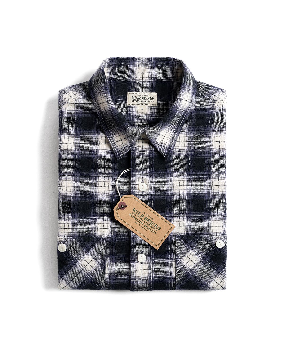와일드 브릭스(WILD BRICKS) W26 WORK SHIRT (navy)