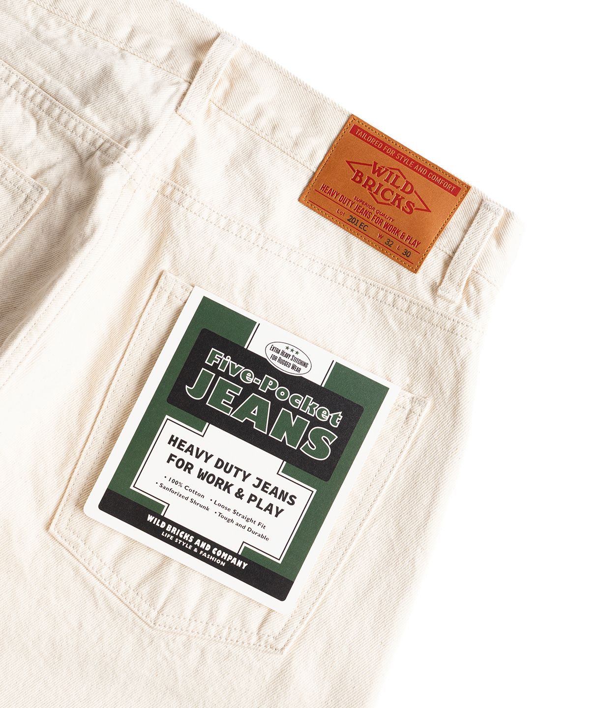 와일드 브릭스(WILD BRICKS) W26 FIVE-POCKET JEANS [LOT. 201EC] (ecru)
