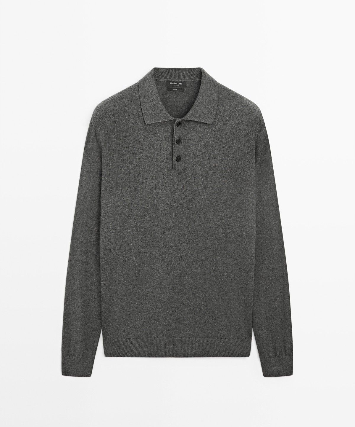 마시모두띠(MASSIMO DUTTI) 100% 코튼 니트 폴로 스웨터