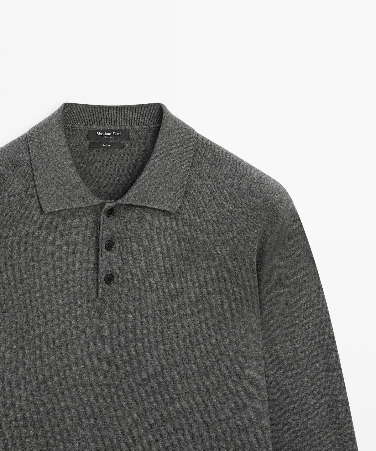 마시모두띠(MASSIMO DUTTI) 100% 코튼 니트 폴로 스웨터