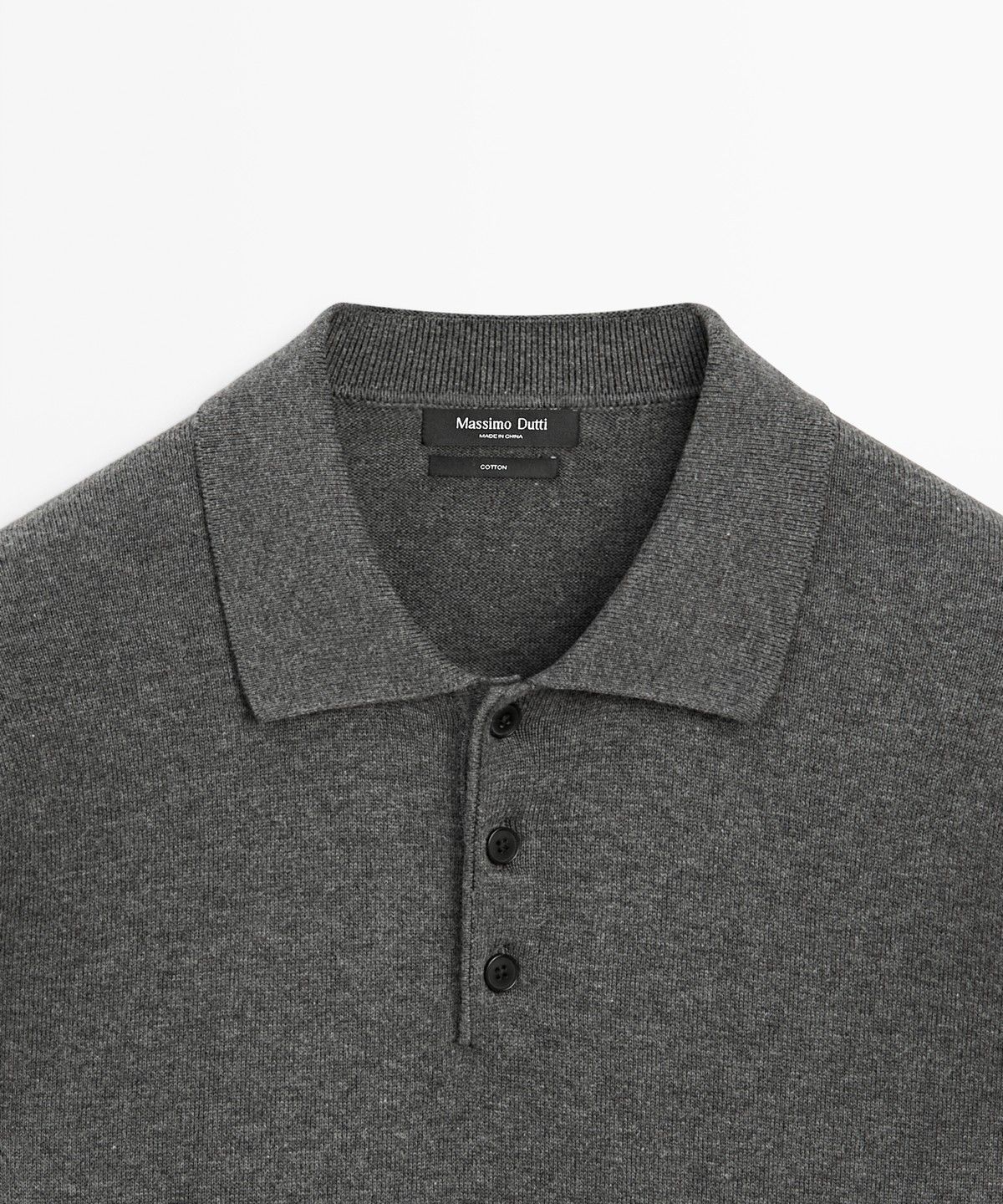 마시모두띠(MASSIMO DUTTI) 100% 코튼 니트 폴로 스웨터