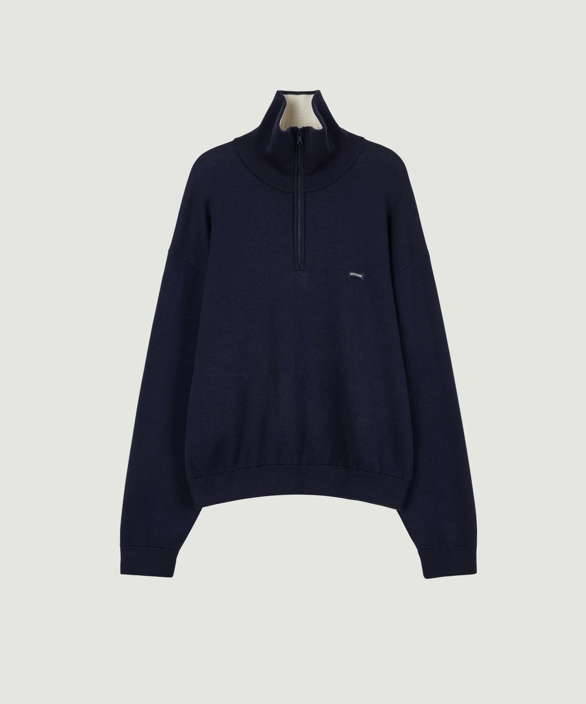그로브(GROVE) DEVIN HALF ZIP-UP KNIT (NAVY)