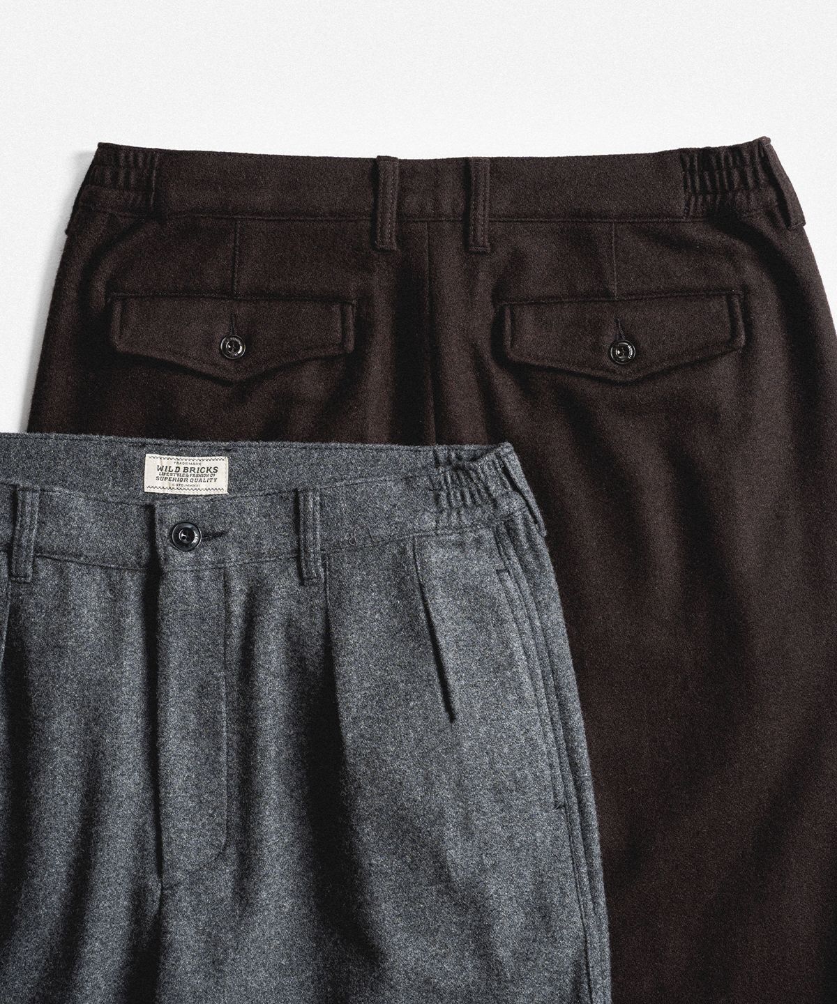 와일드 브릭스(WILD BRICKS) W26 WOOL OFFICER PANTS (brown)