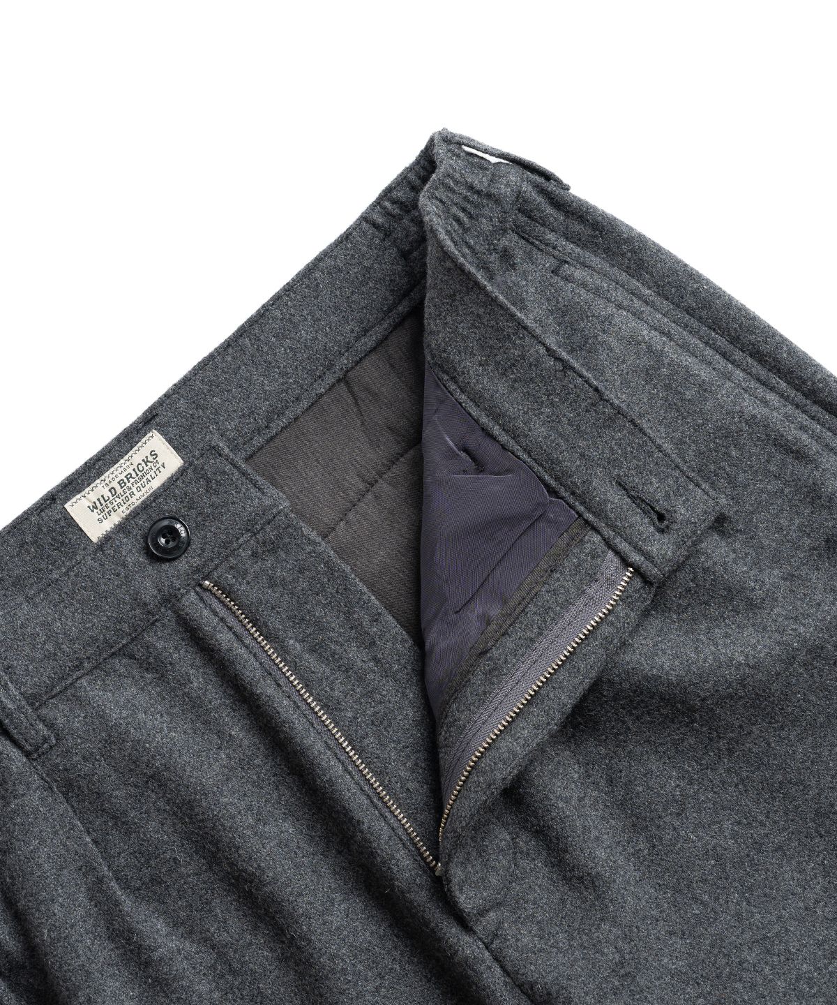 와일드 브릭스(WILD BRICKS) W26 WOOL OFFICER PANTS (grey)