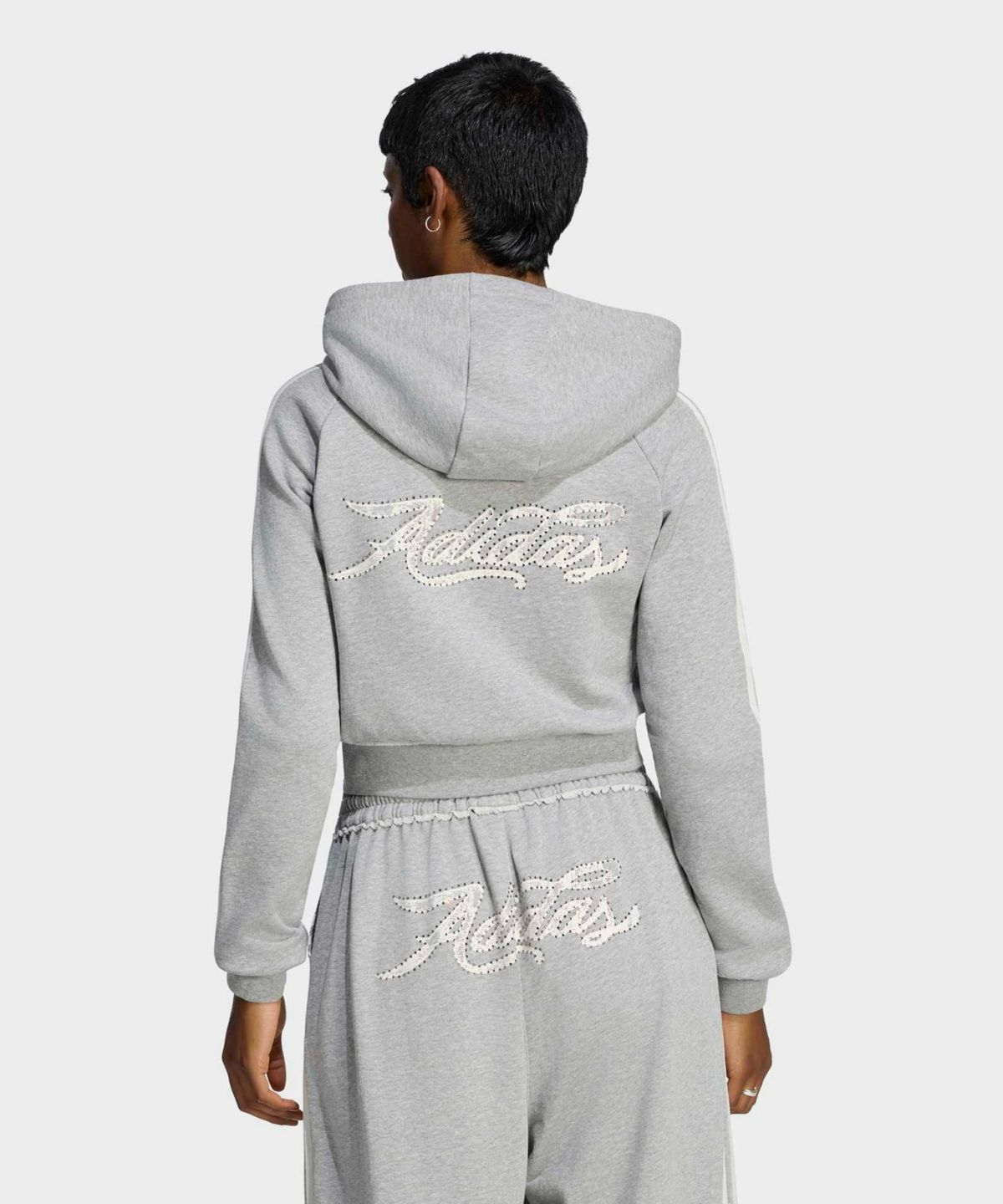아디다스(ADIDAS) 그래픽 쇼츠 프론트 집 트랙탑 - 미디엄그레이 / LE8319