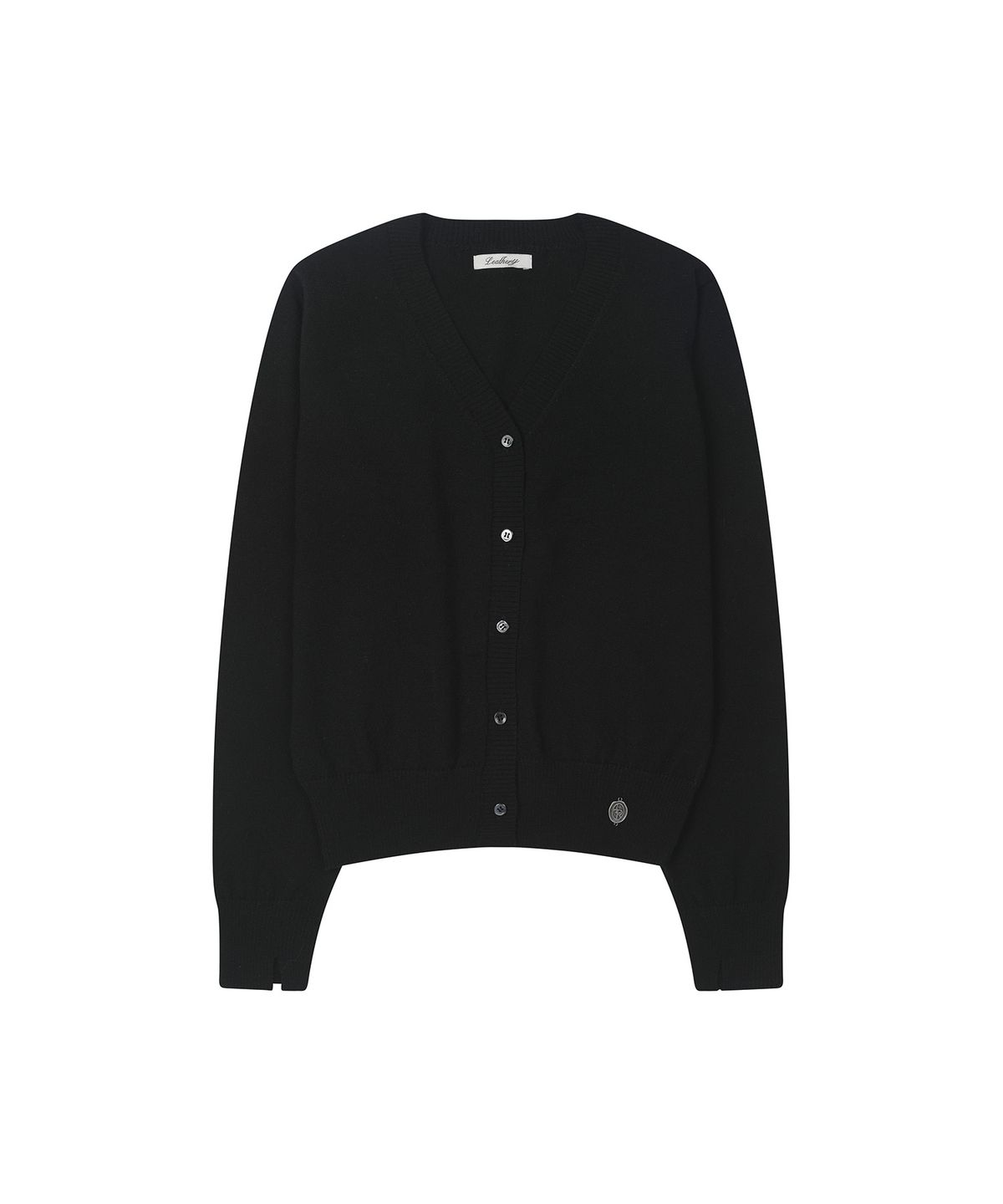 레더리(LEATHERY) 소프트 브이넥 니트 가디건 [BLACK]