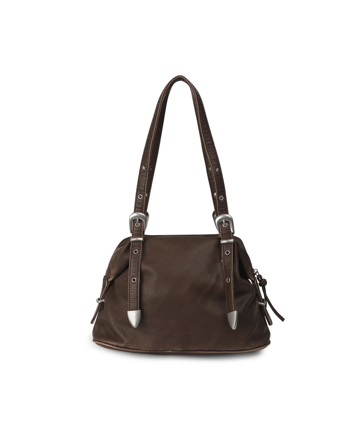 레더리(LEATHERY) 빈티지 워싱 레더 숄더백 [BROWN]