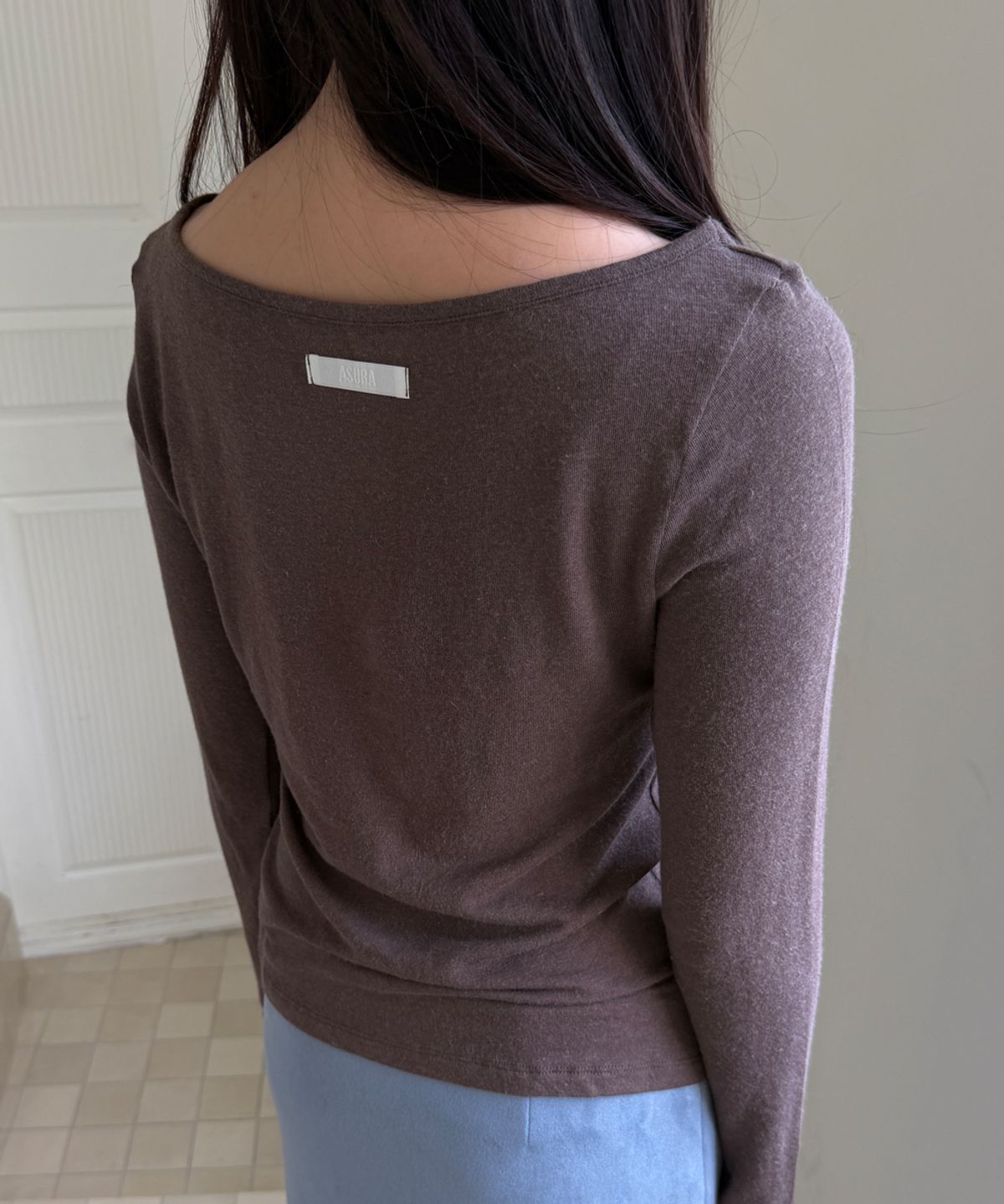 아수라(ASURA) BASIC ANGORA BOAT T (BROWN)