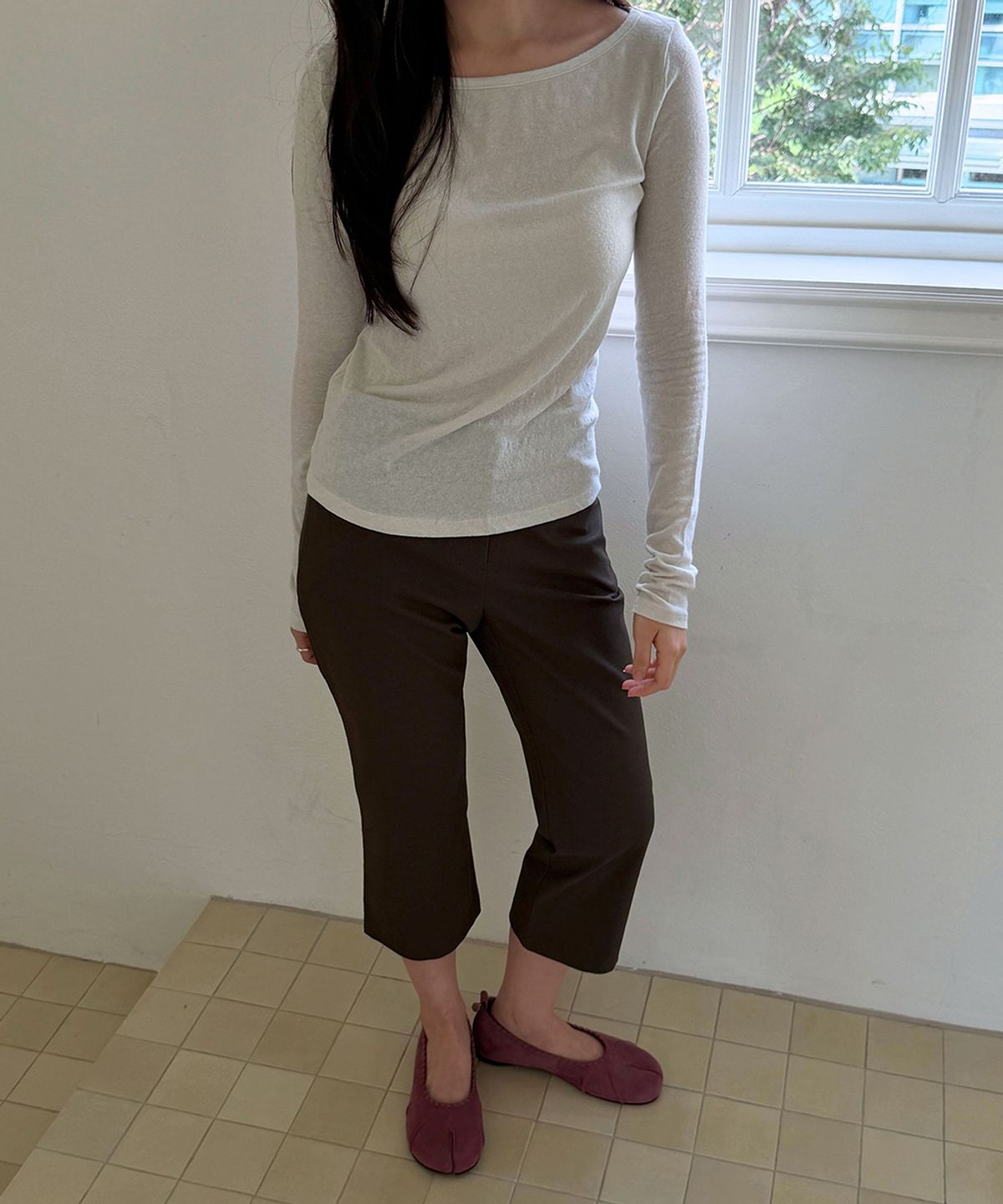 아수라(ASURA) BASIC ANGORA BOAT T (LIGHT GREY)