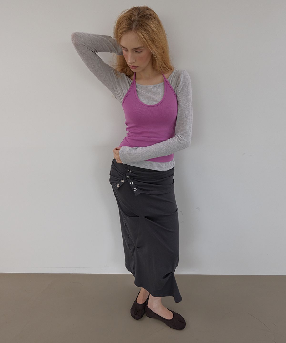아수라(ASURA) BASIC ANGORA BOAT T (MELANGE GREY)
