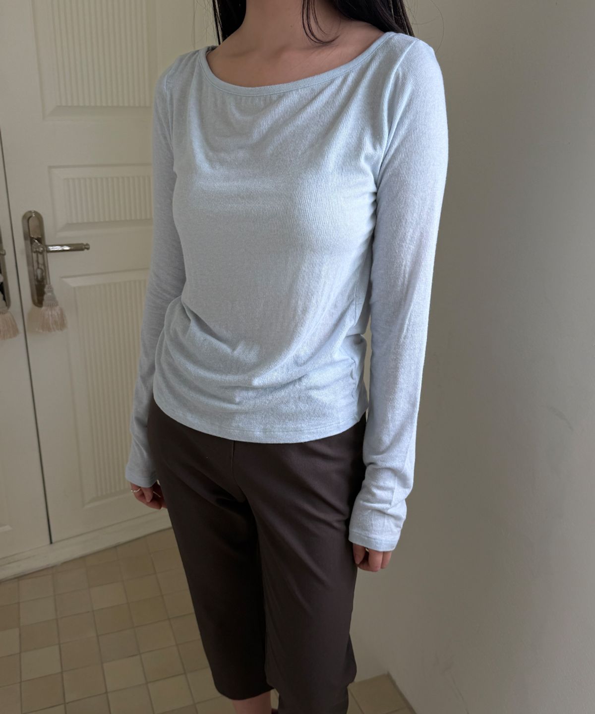 아수라(ASURA) BASIC ANGORA BOAT T (SOFT BLUE)