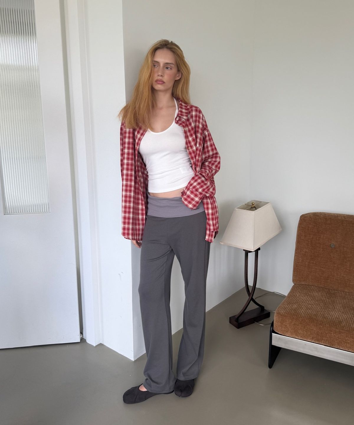 아수라(ASURA) CLASSIC CHECK SHIRT (BOXI-RED)