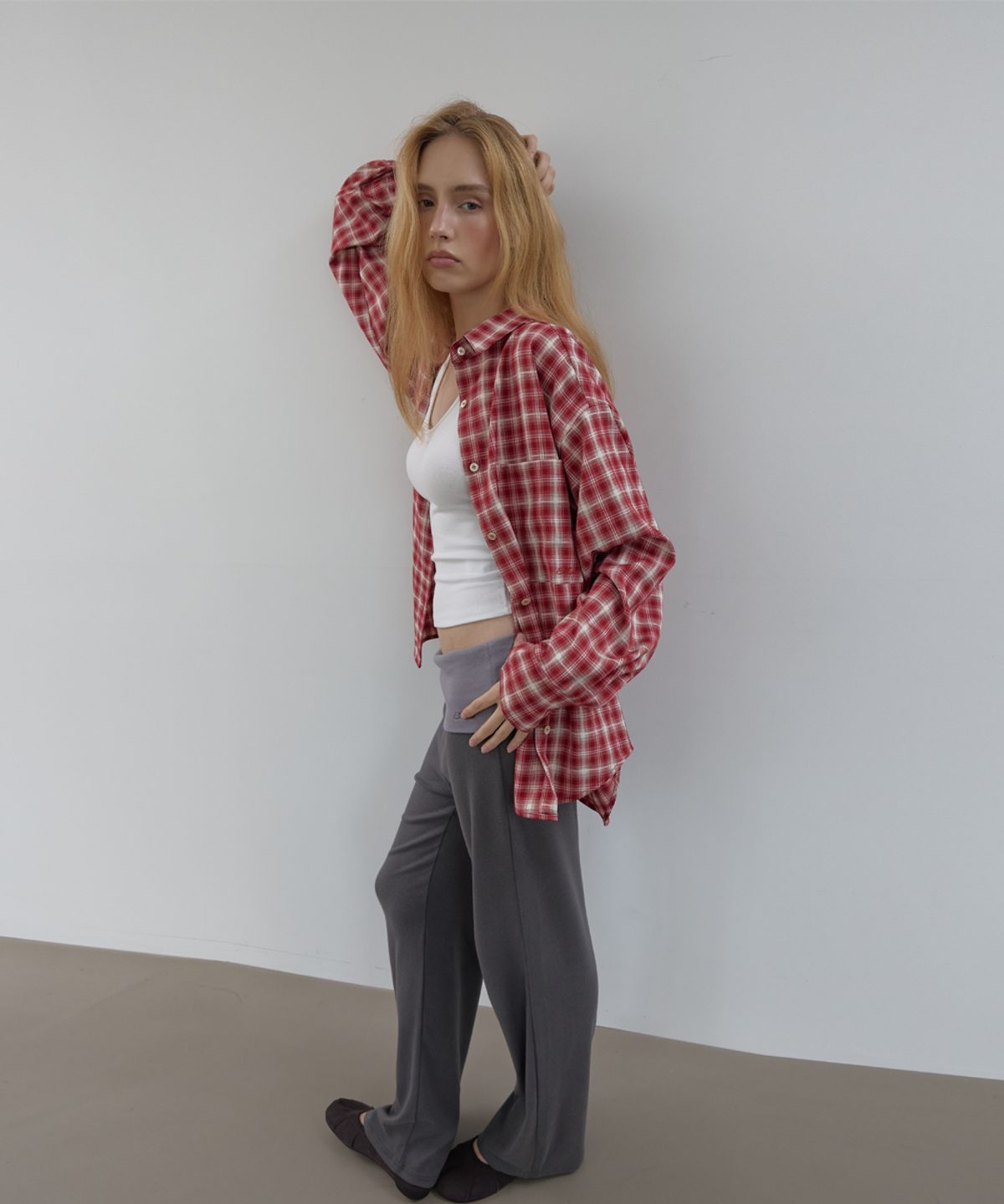 아수라(ASURA) CLASSIC CHECK SHIRT (BOXI-RED)