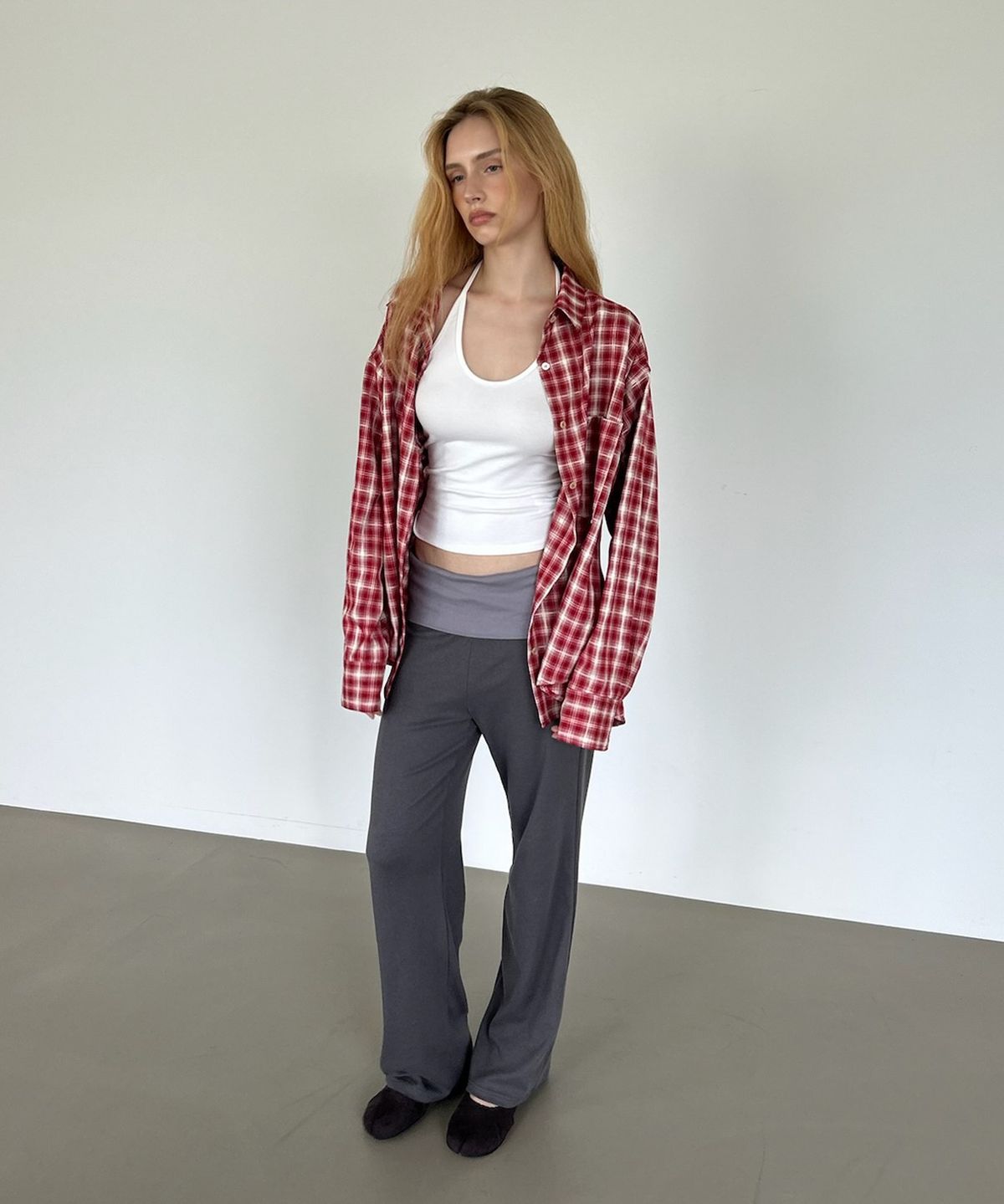 아수라(ASURA) CLASSIC CHECK SHIRT (BOXI-RED)