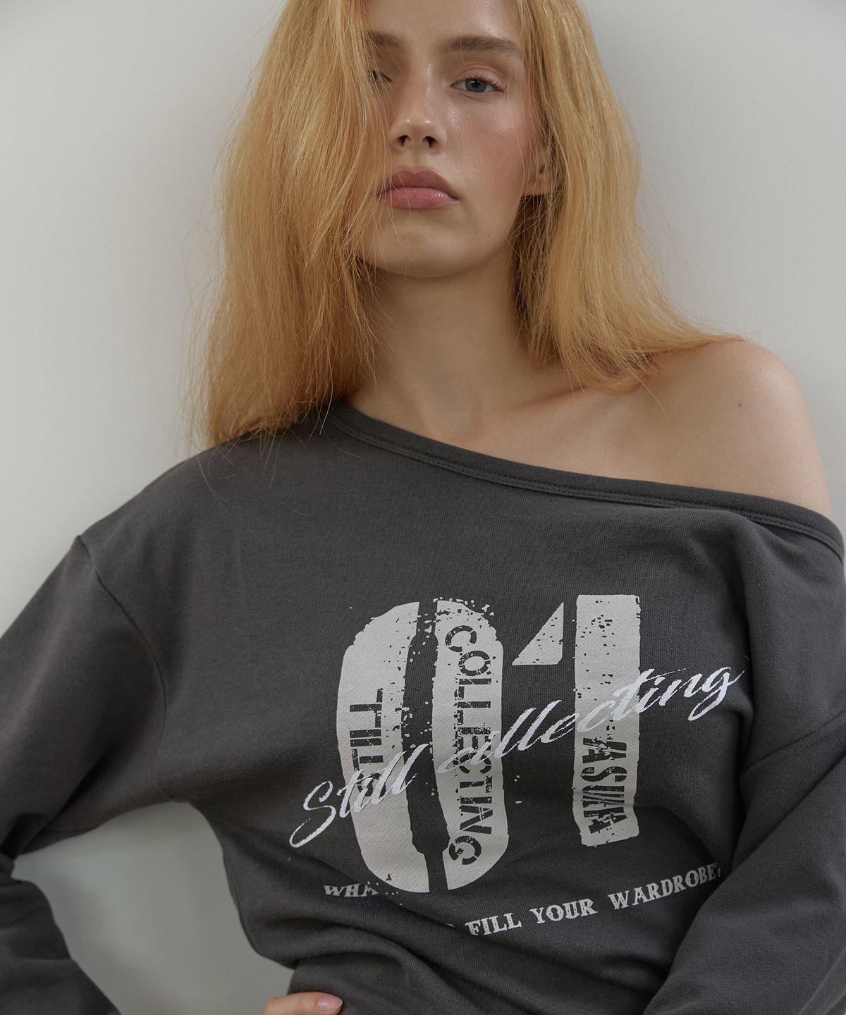 아수라(ASURA) COLLECTING 01 ONE SHOULDER  T (CHARCOAL)