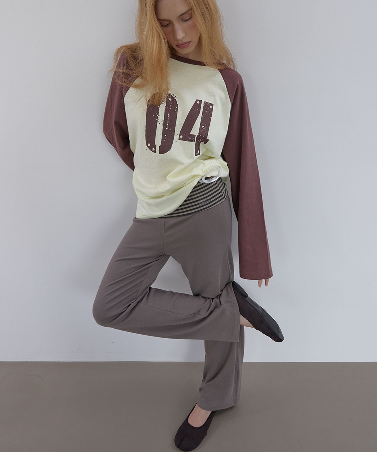 아수라(ASURA) COLLECTING 04 LOOSE RAGLAN T (LEMON+BROWN)
