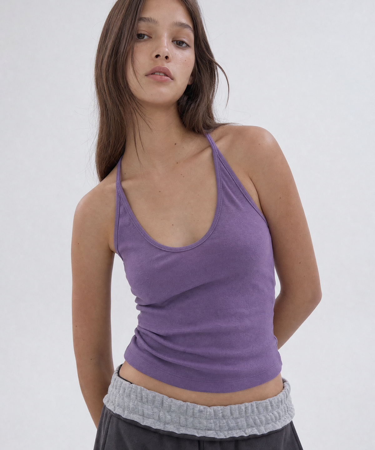 아수라(ASURA) CURVE HALTER SLEEVELES (PURPLE)