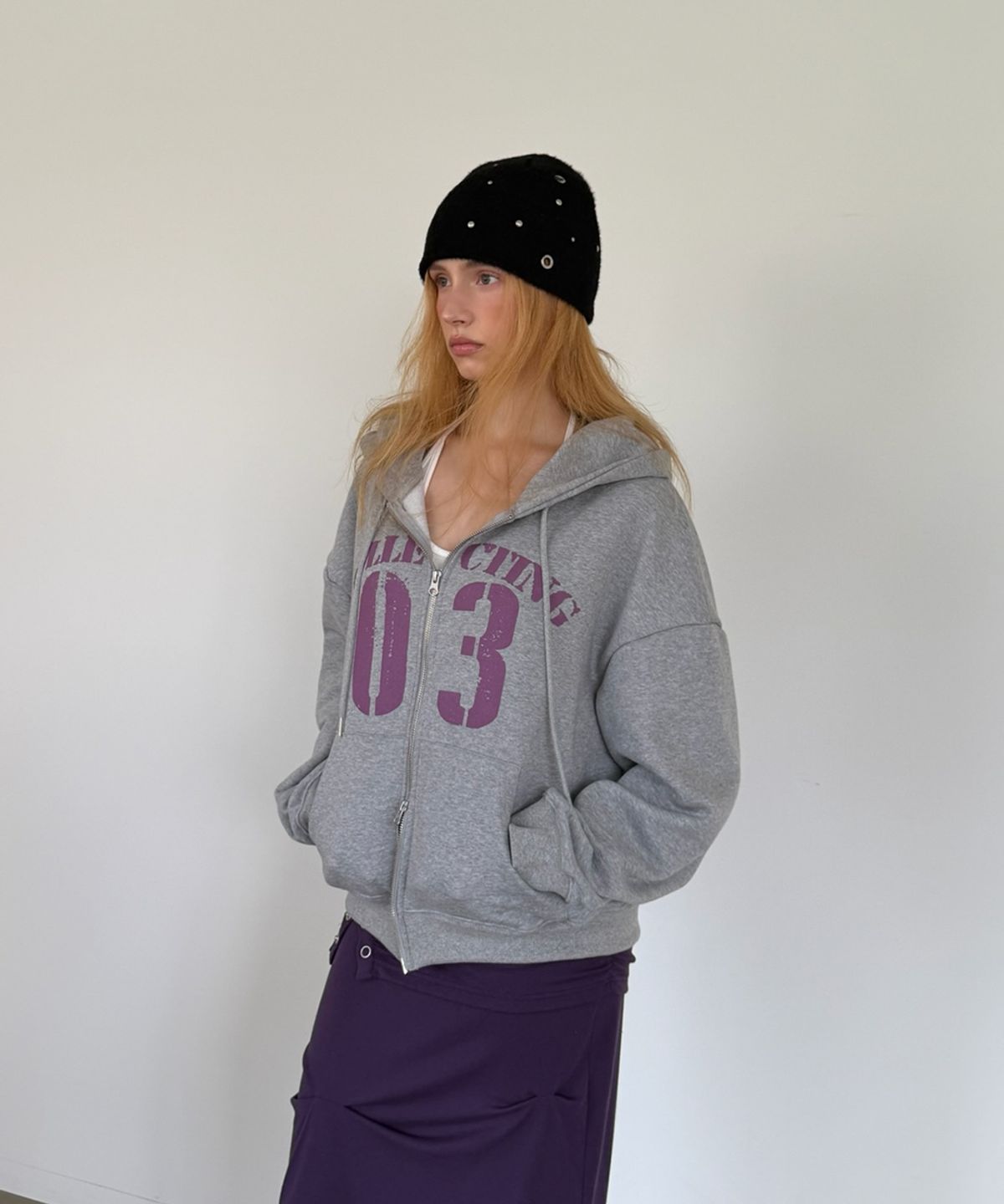 아수라(ASURA) ESSENTIAL HOOD ZIP-UP (MELANGE GREY)