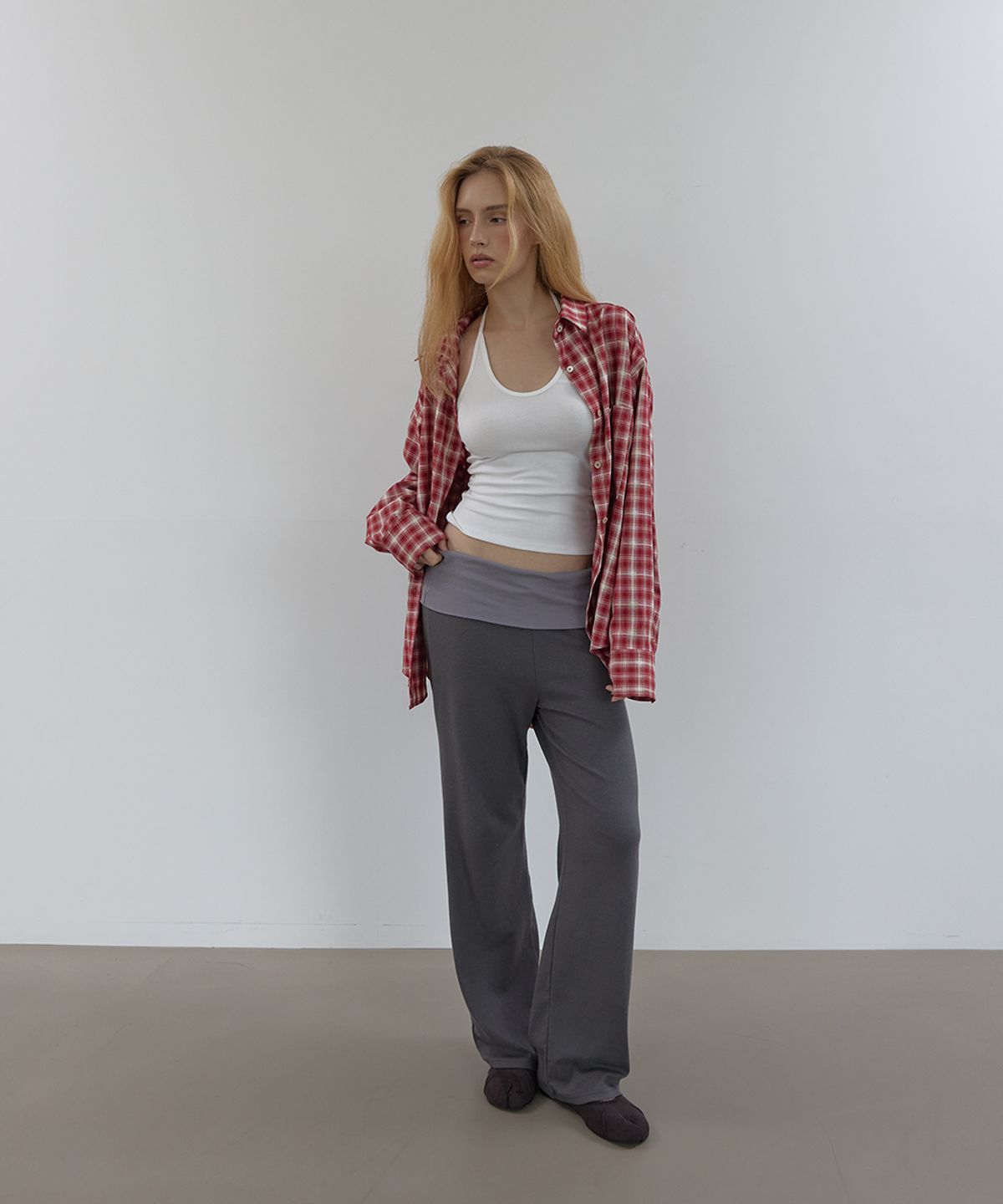 아수라(ASURA) FOLD WIDE PANTS (CHARCOAL)