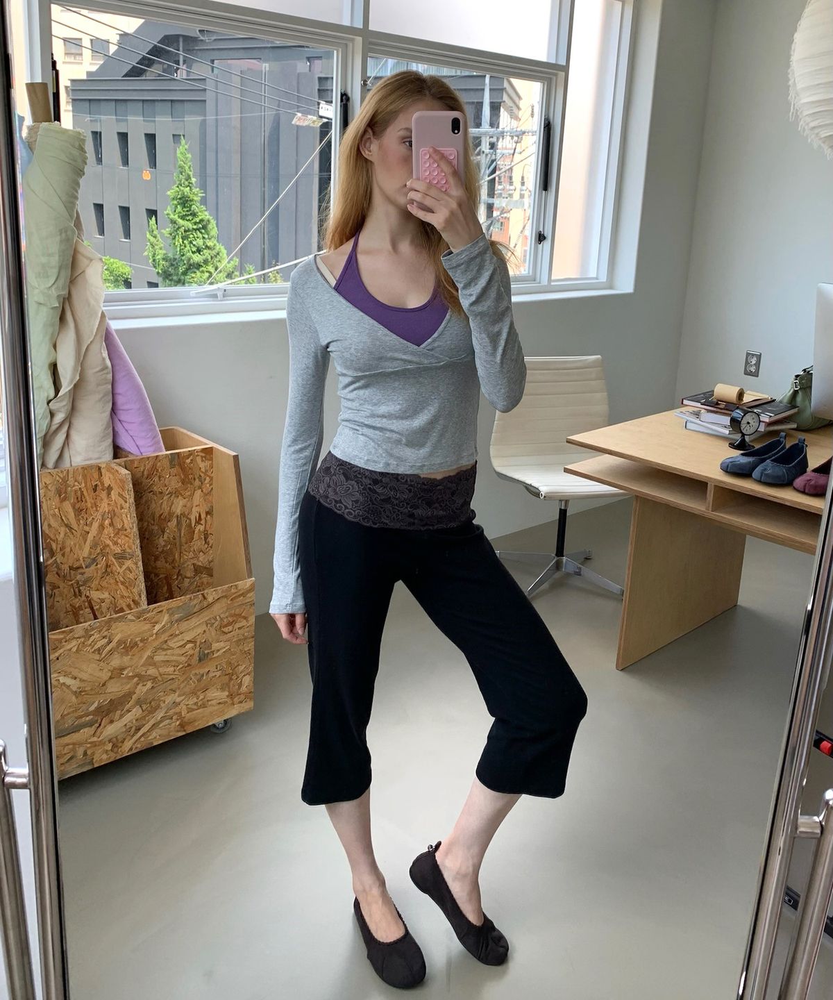 아수라(ASURA) LONG SLEEVES WRAP T (MELANGE GREY)