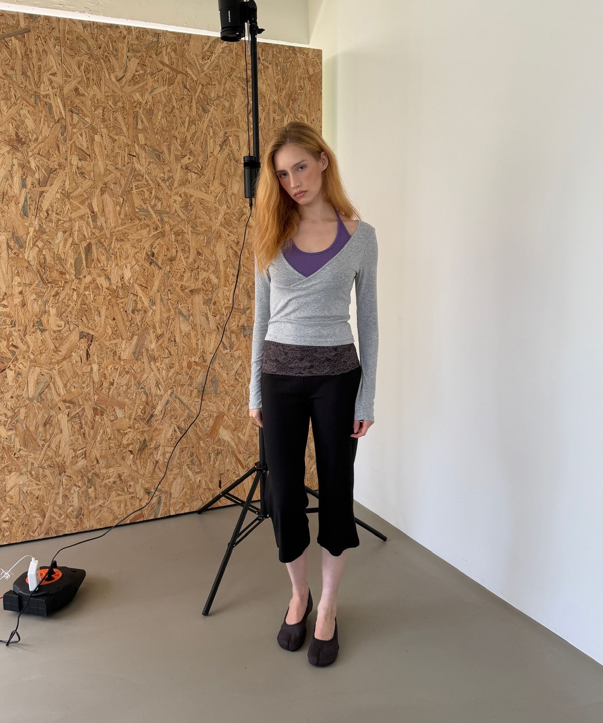 아수라(ASURA) LONG SLEEVES WRAP T (MELANGE GREY)