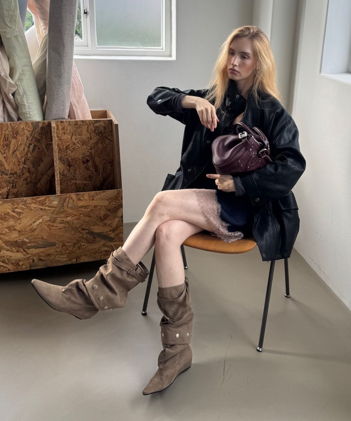 아수라(ASURA) MULTI BUTTON BOOTS (SUEDE BROWN)