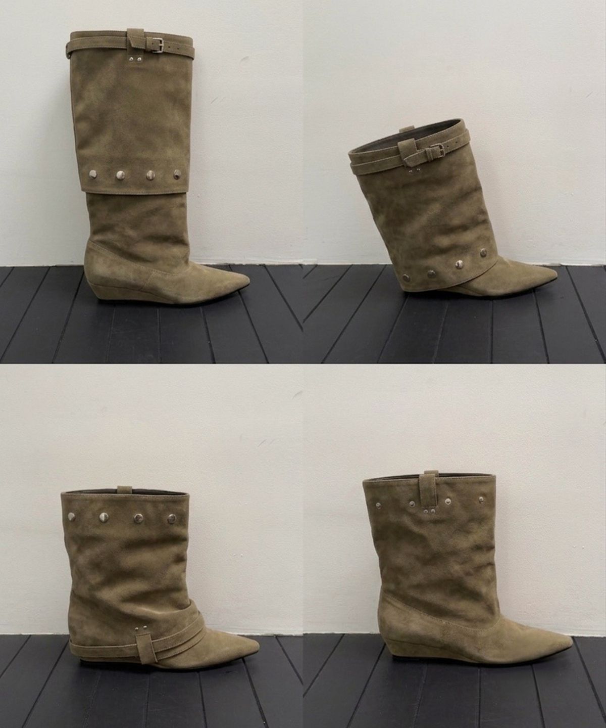 아수라(ASURA) MULTI BUTTON BOOTS (SUEDE BROWN)