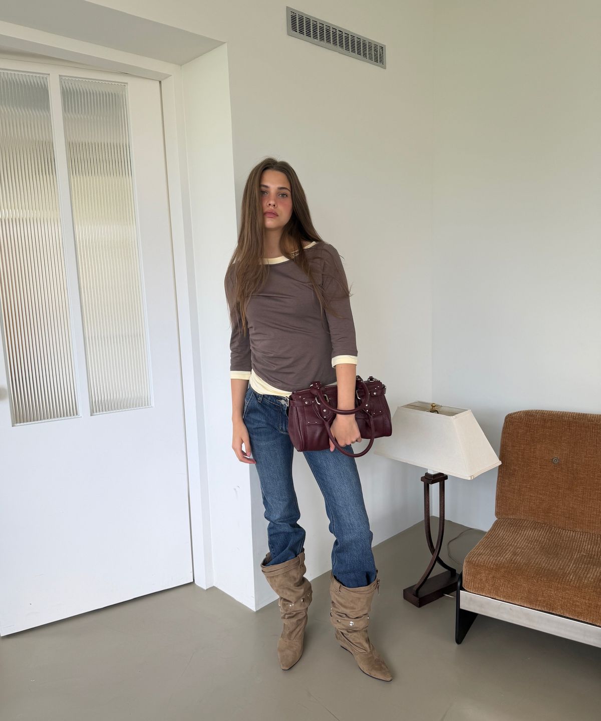 아수라(ASURA) SIDE TUCK T (BROWN)
