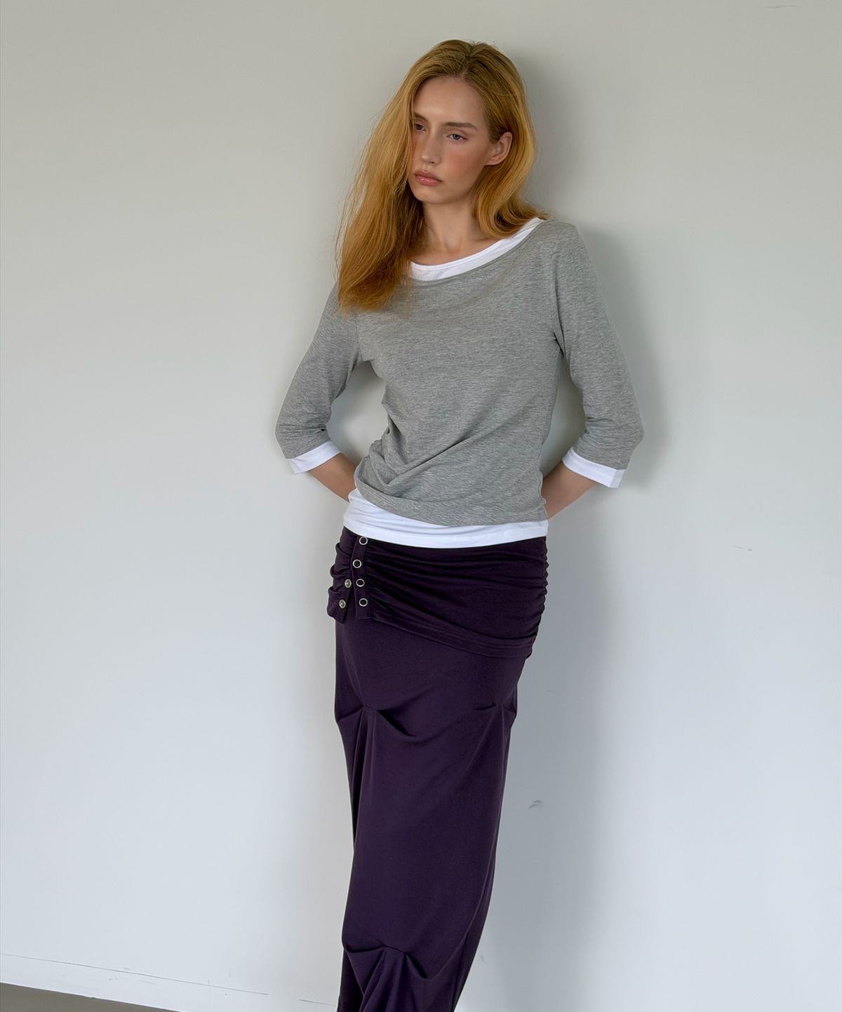 아수라(ASURA) SIDE TUCK T (MELANGE GREY)